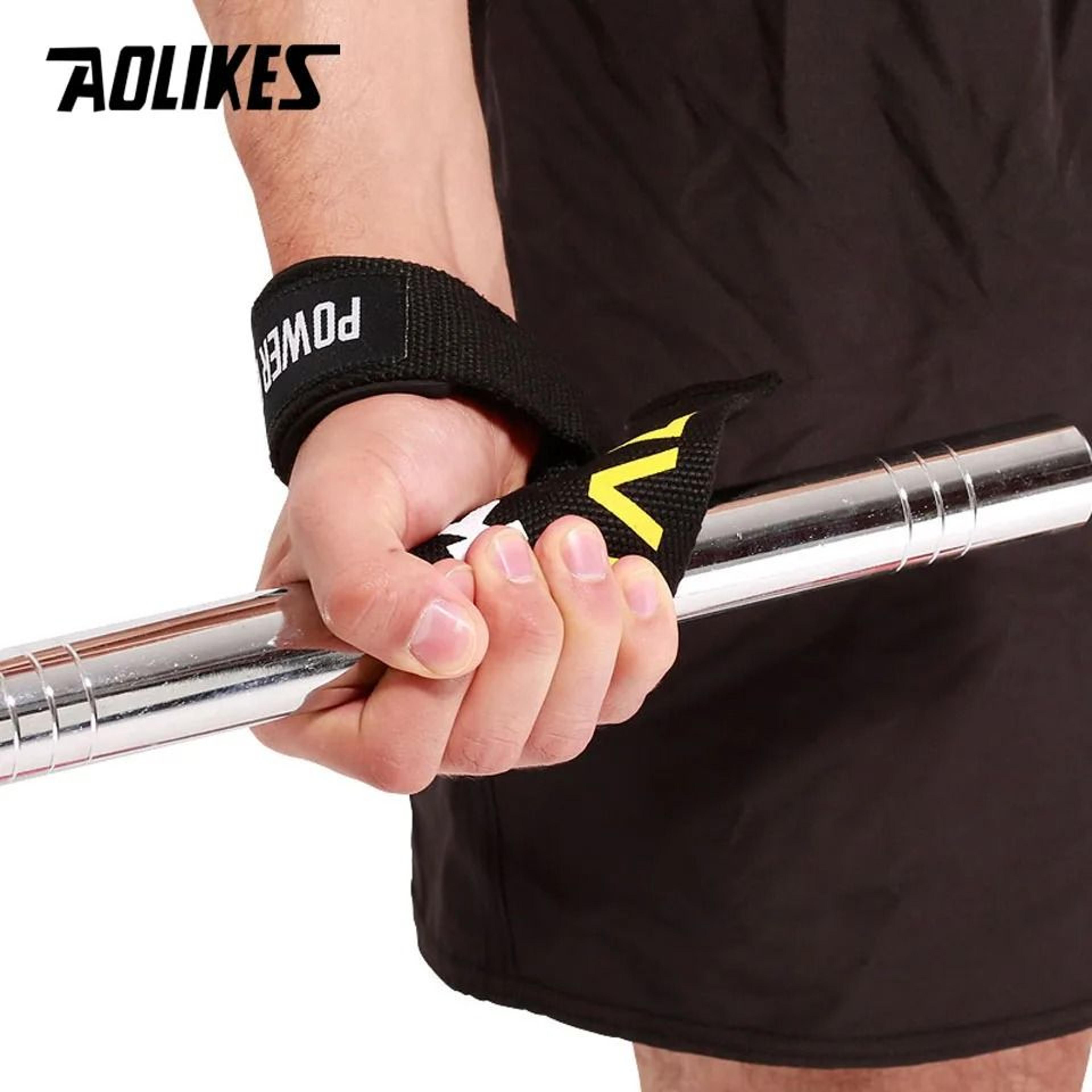AOLIKES Non Slip Weight Lifting Straps With Gel Grip 10
