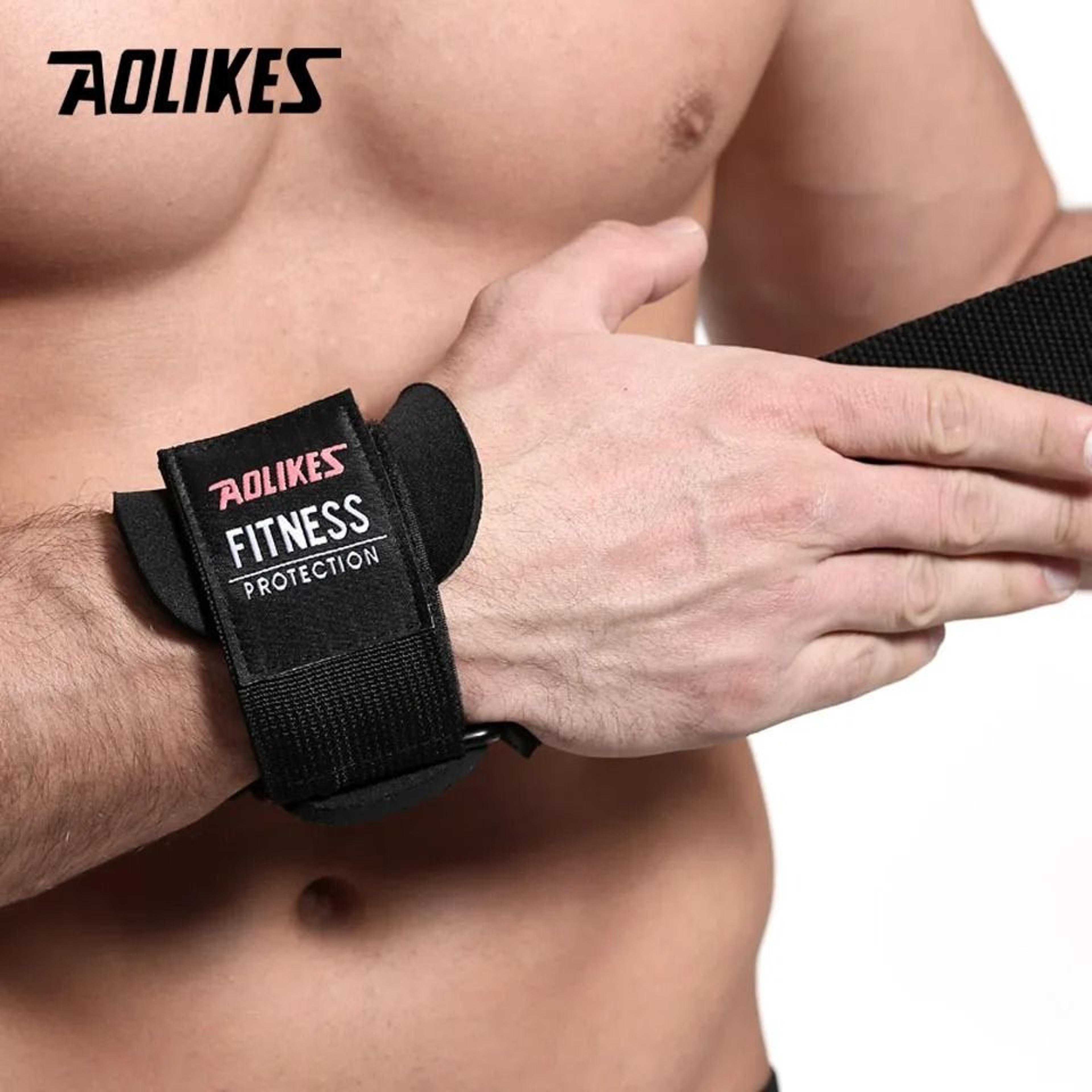 AOLIKES Non Slip Weight Lifting Straps With Gel Grip 8