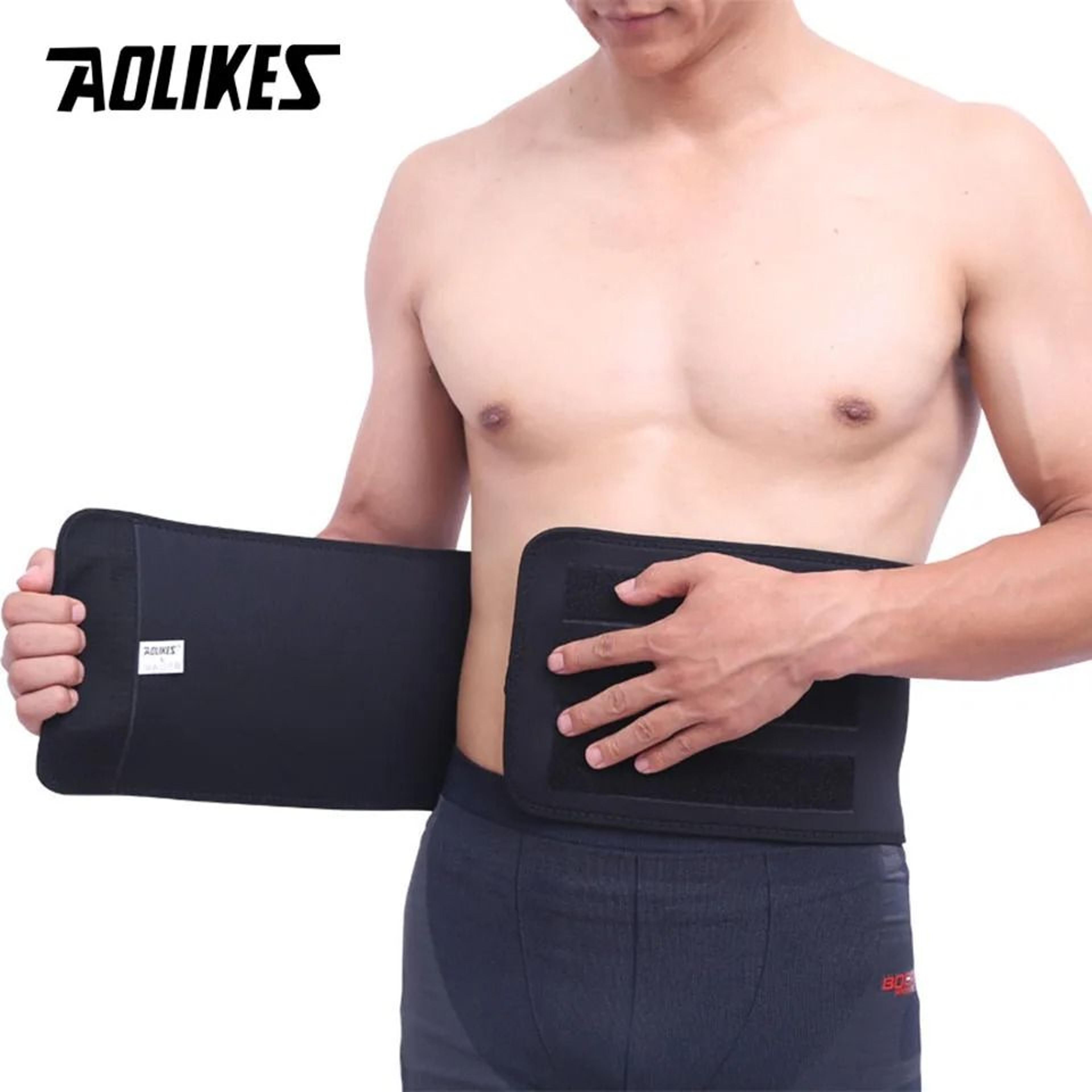 AOLIKES Adjustable Waist Trimmer Sweat Belt And Back Support 3