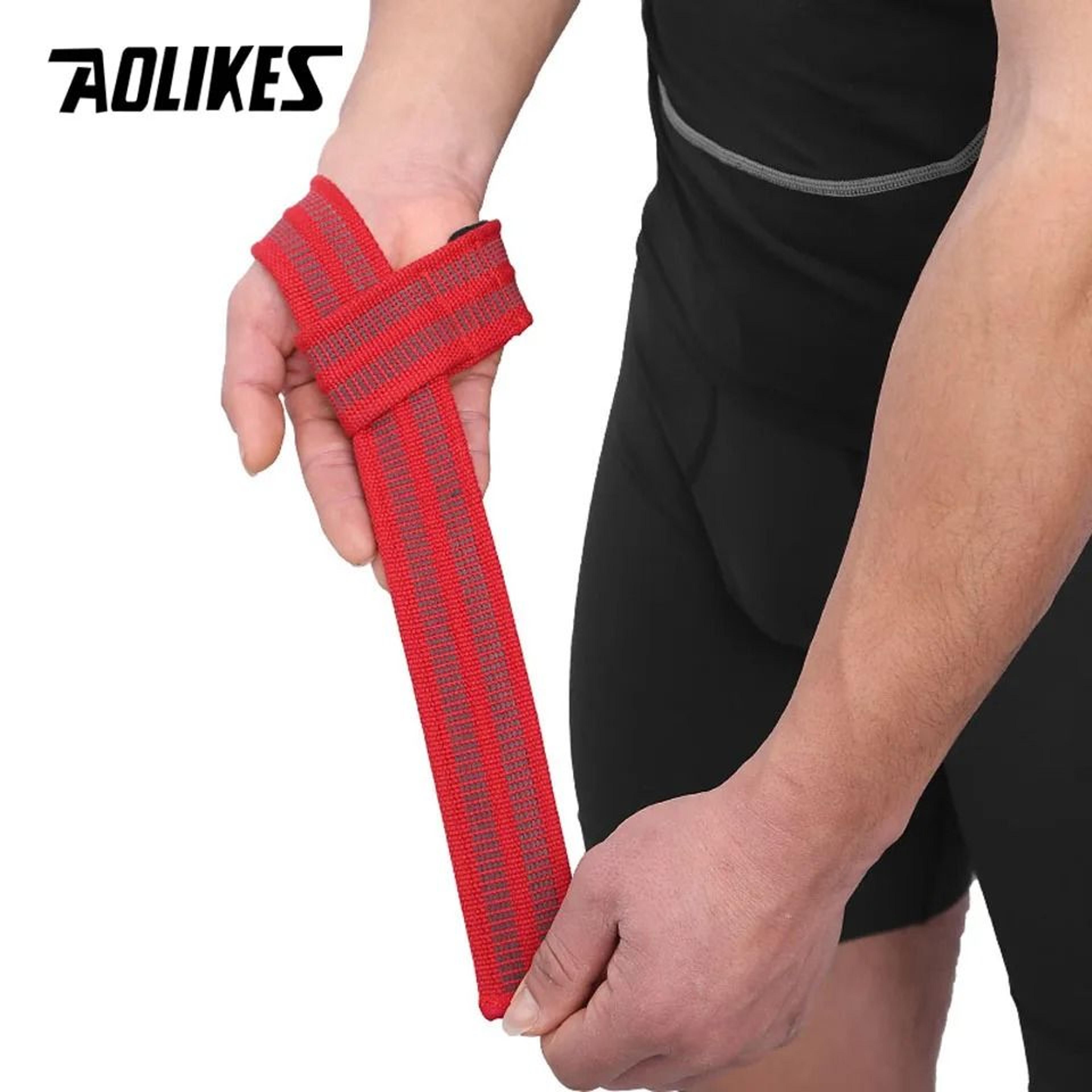 AOLIKES Anti Slip Weight Lifting Straps With Wrist Support 4