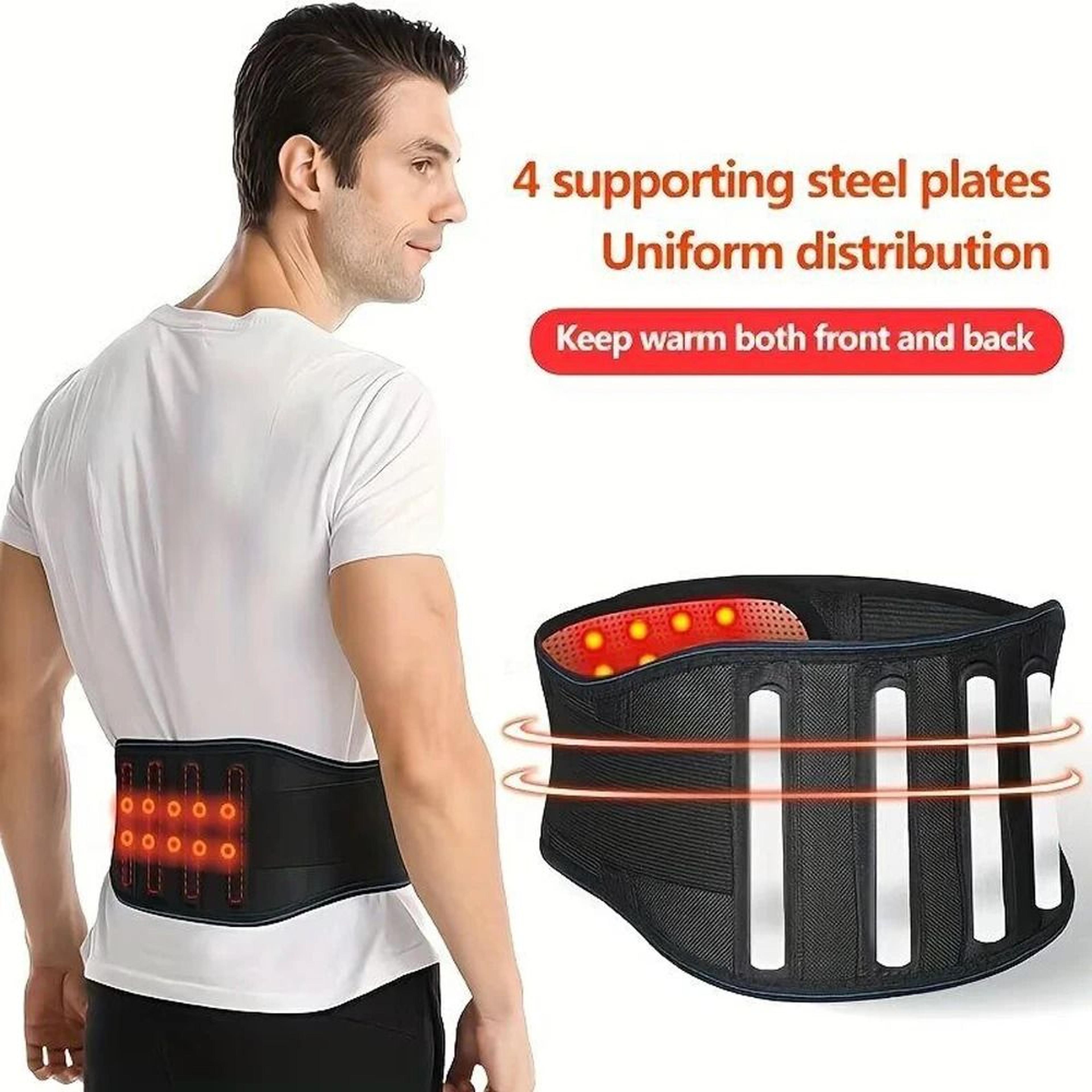 Adjustable Heated Lumbar Support Belt With Magnetic Back Panel 9