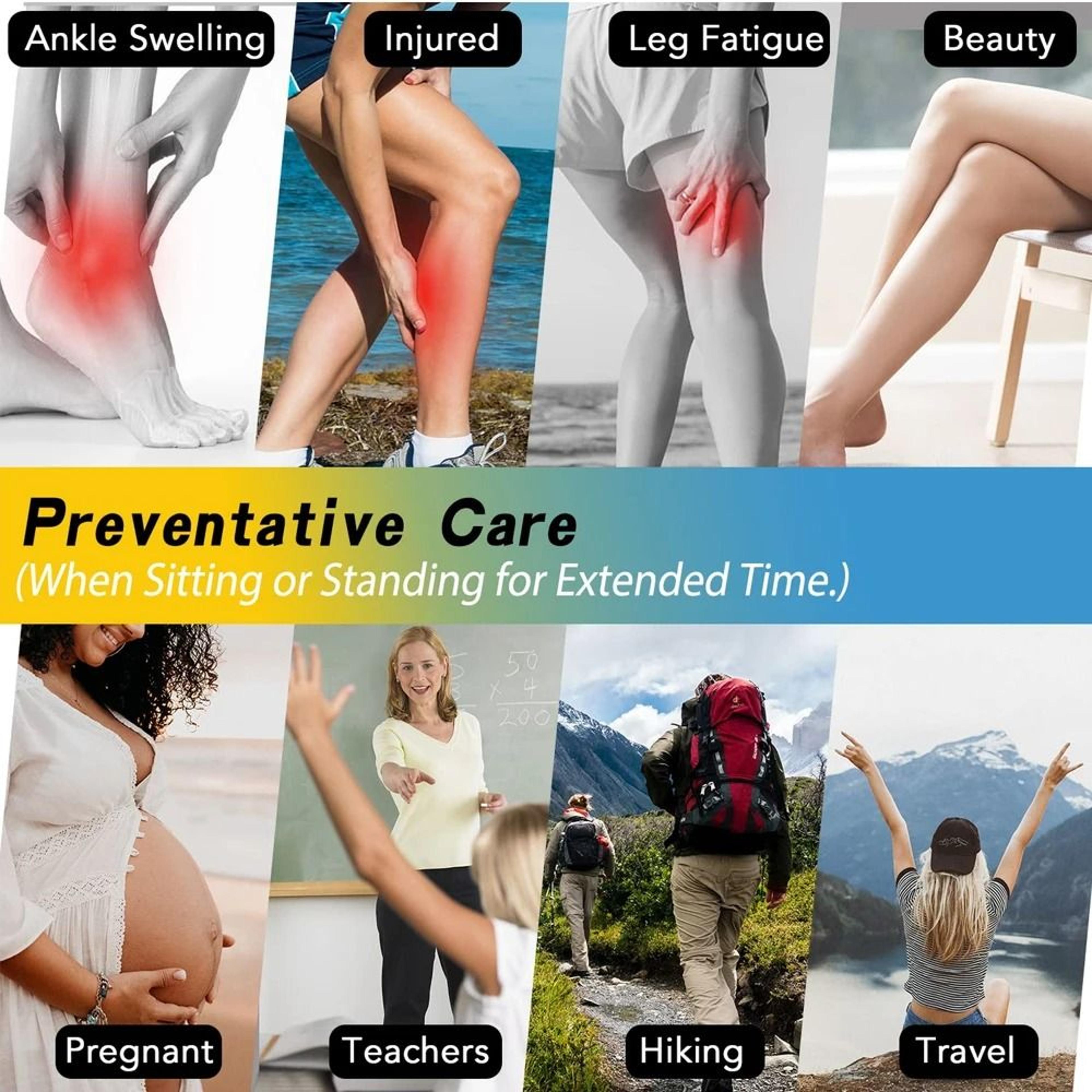 Thigh High 20 To 30 MmHg Compression Stockings With Silicone Grip 8