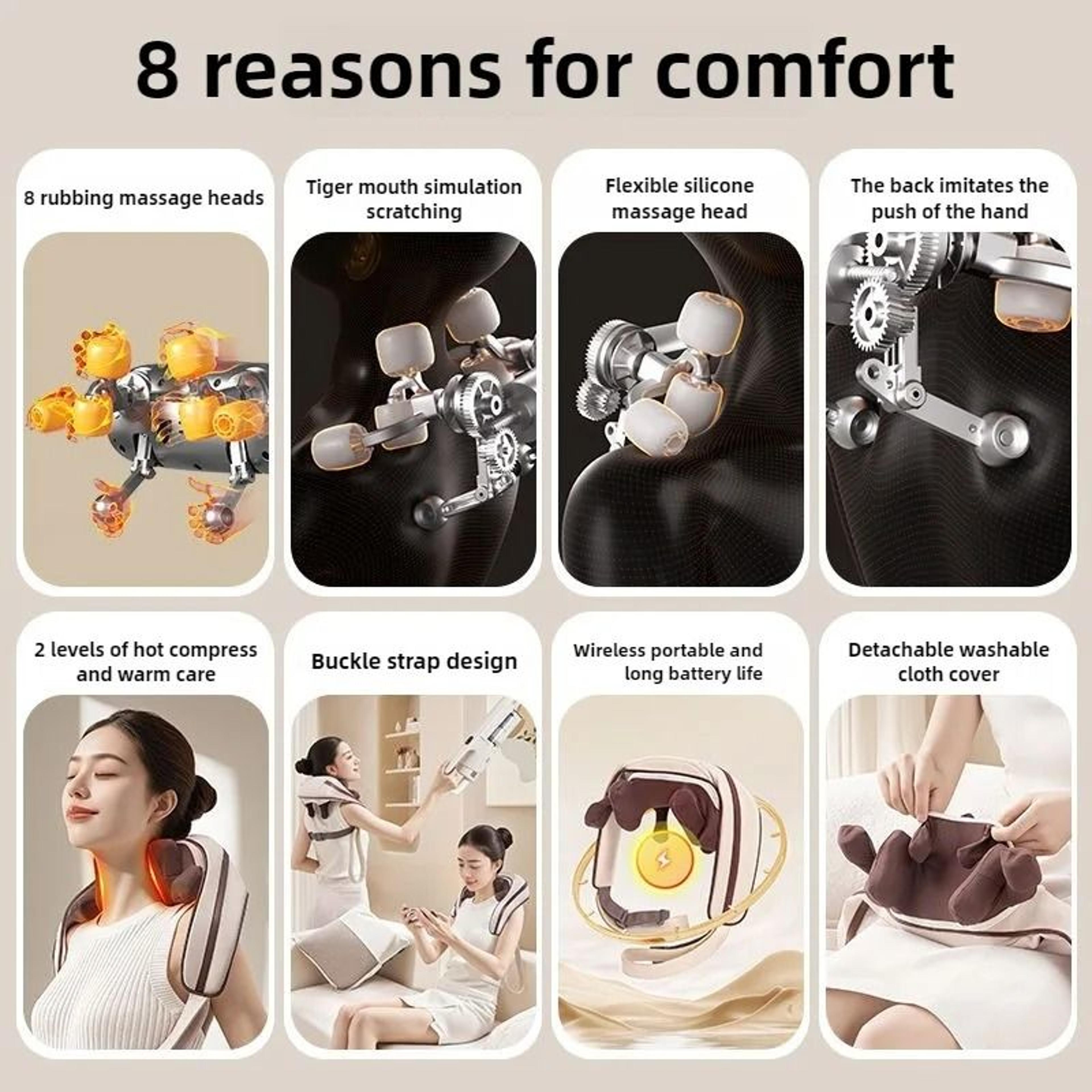 8 Head Wireless Neck And Shoulder Massager With Heat 6