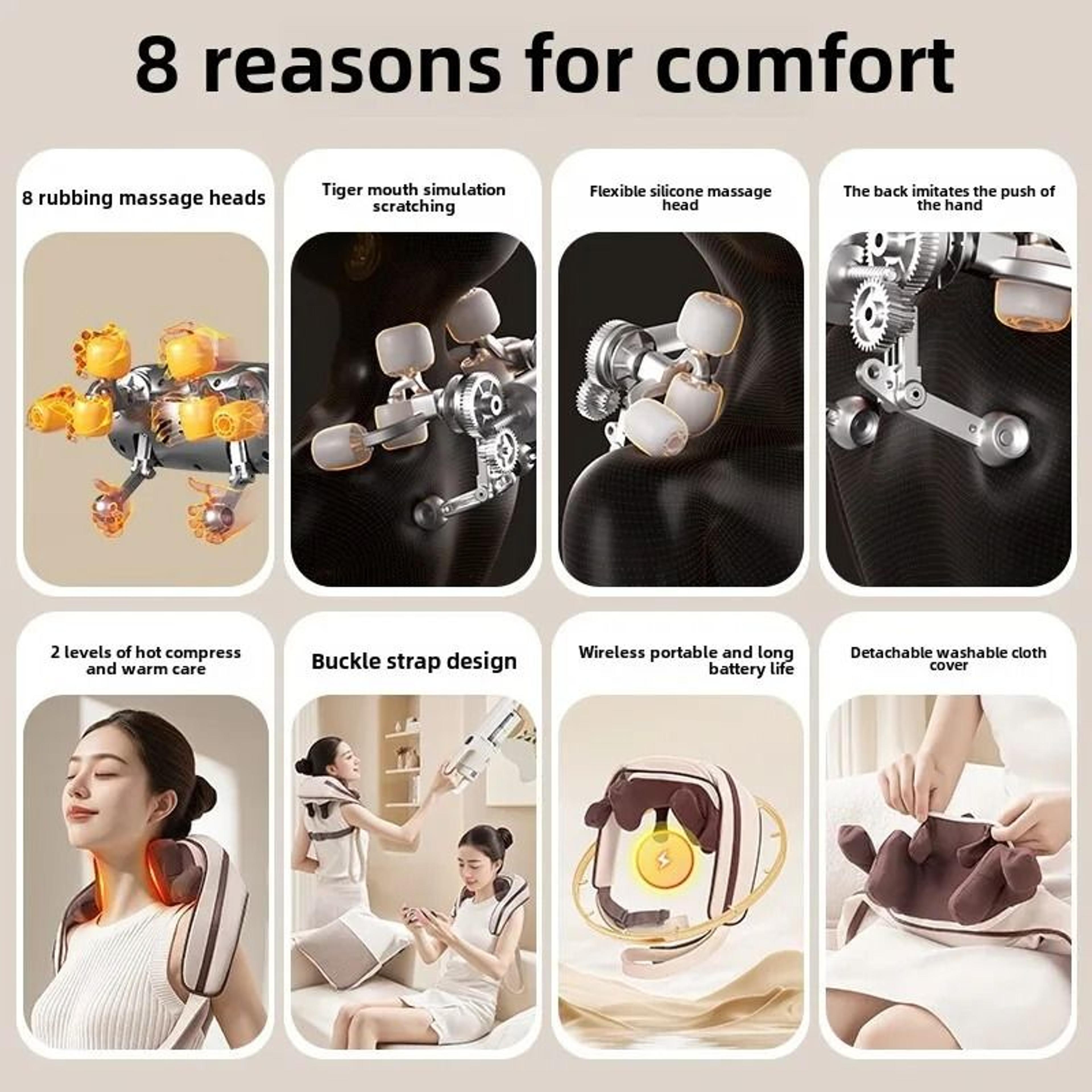 8 Head Wireless Neck And Shoulder Kneading Massager 6