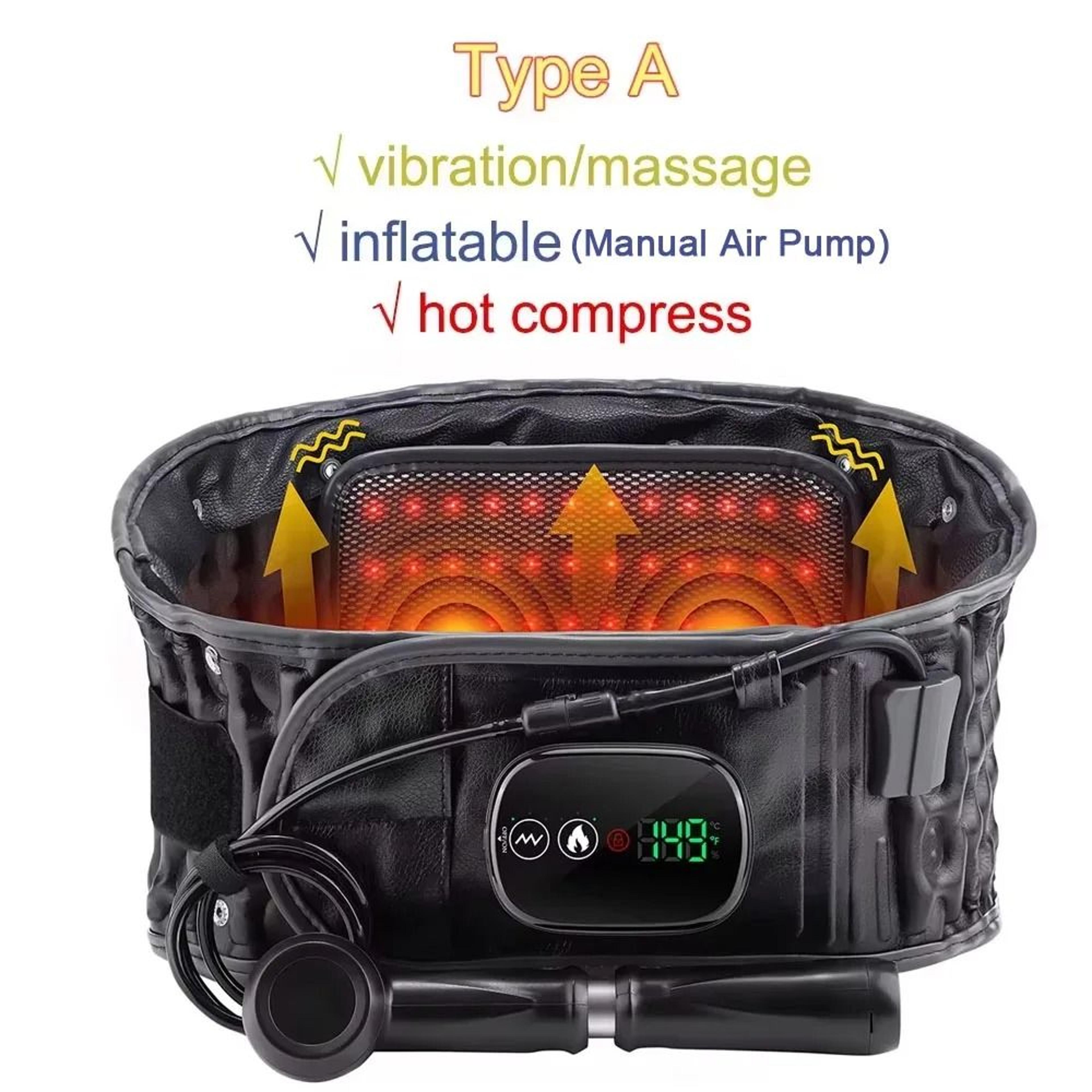 Inflatable Heated Lumbar Support Belt With Vibration Massage 2