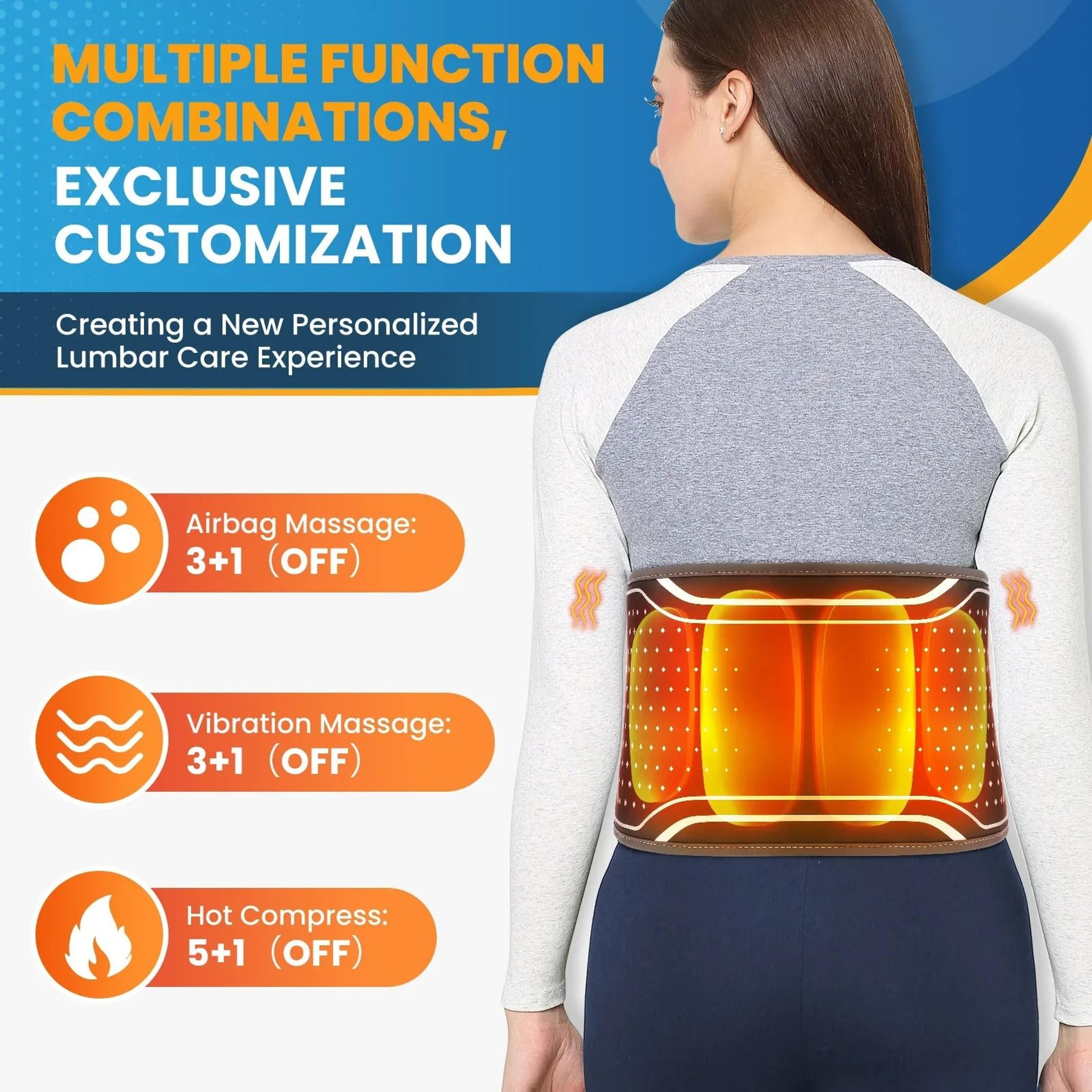 Inflatable Heated Lumbar Support Belt With Vibration Massage 8