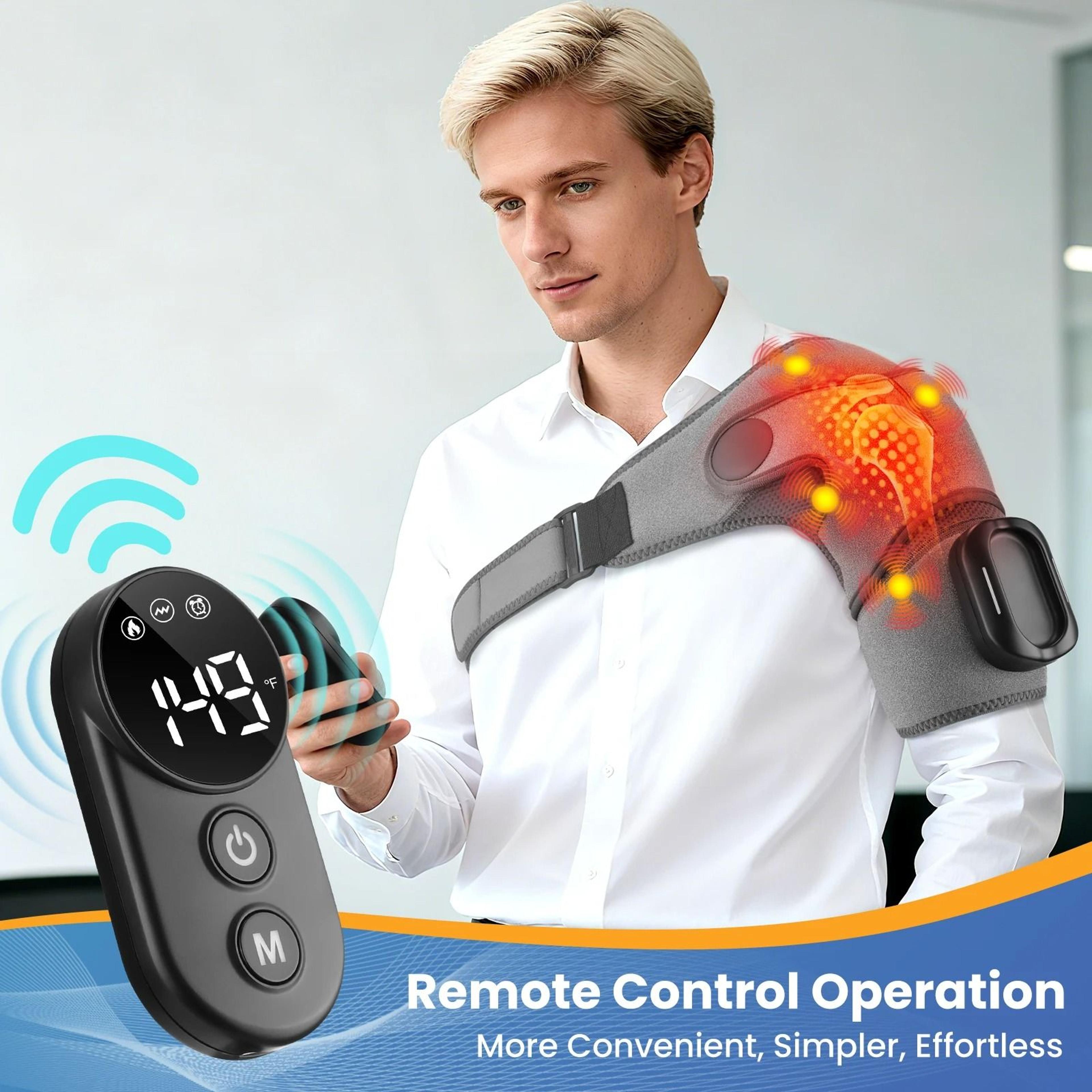 Cordless Heated Shoulder Wrap With Vibration And Remote Control 0