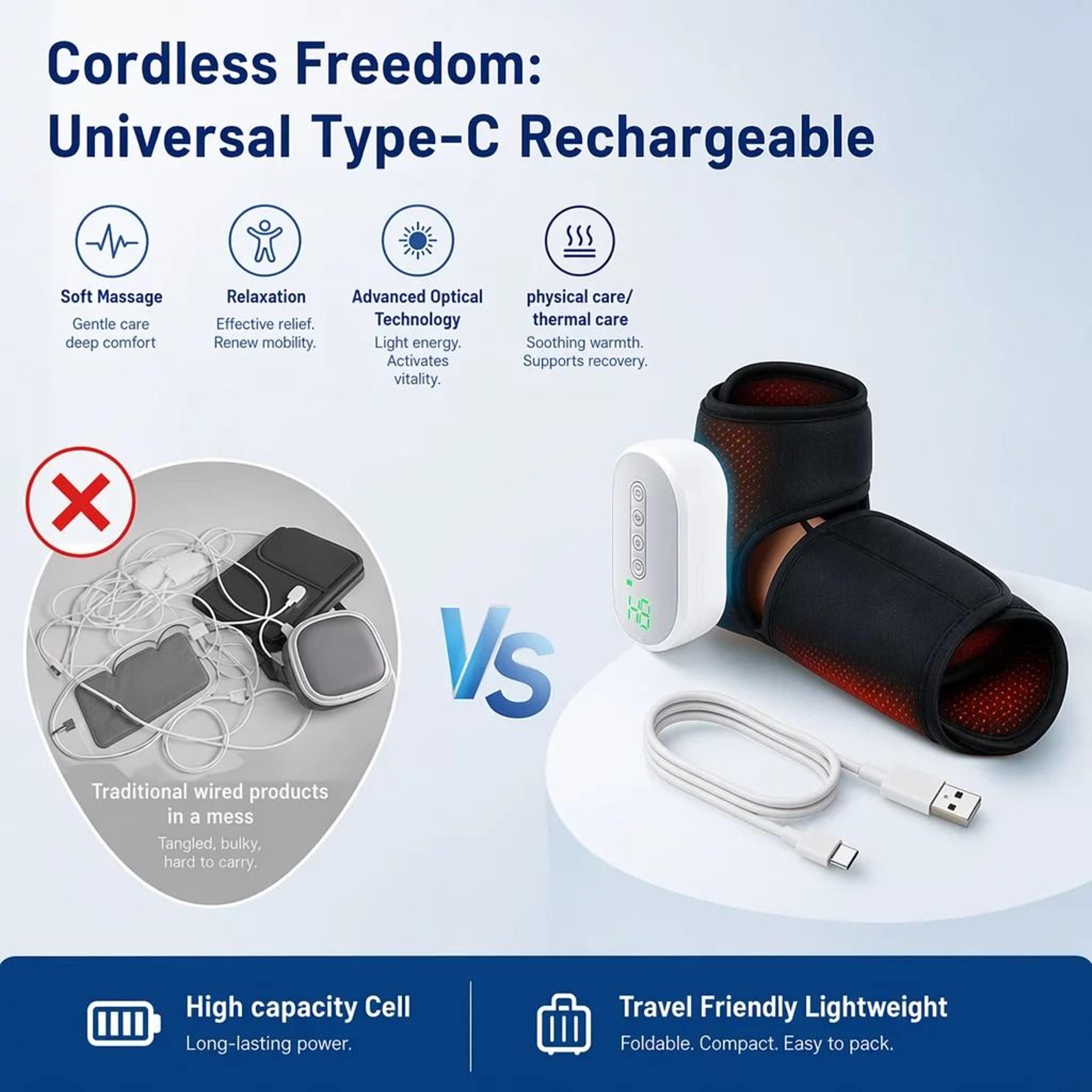 Cordless Heated Ankle Compression Massager 6