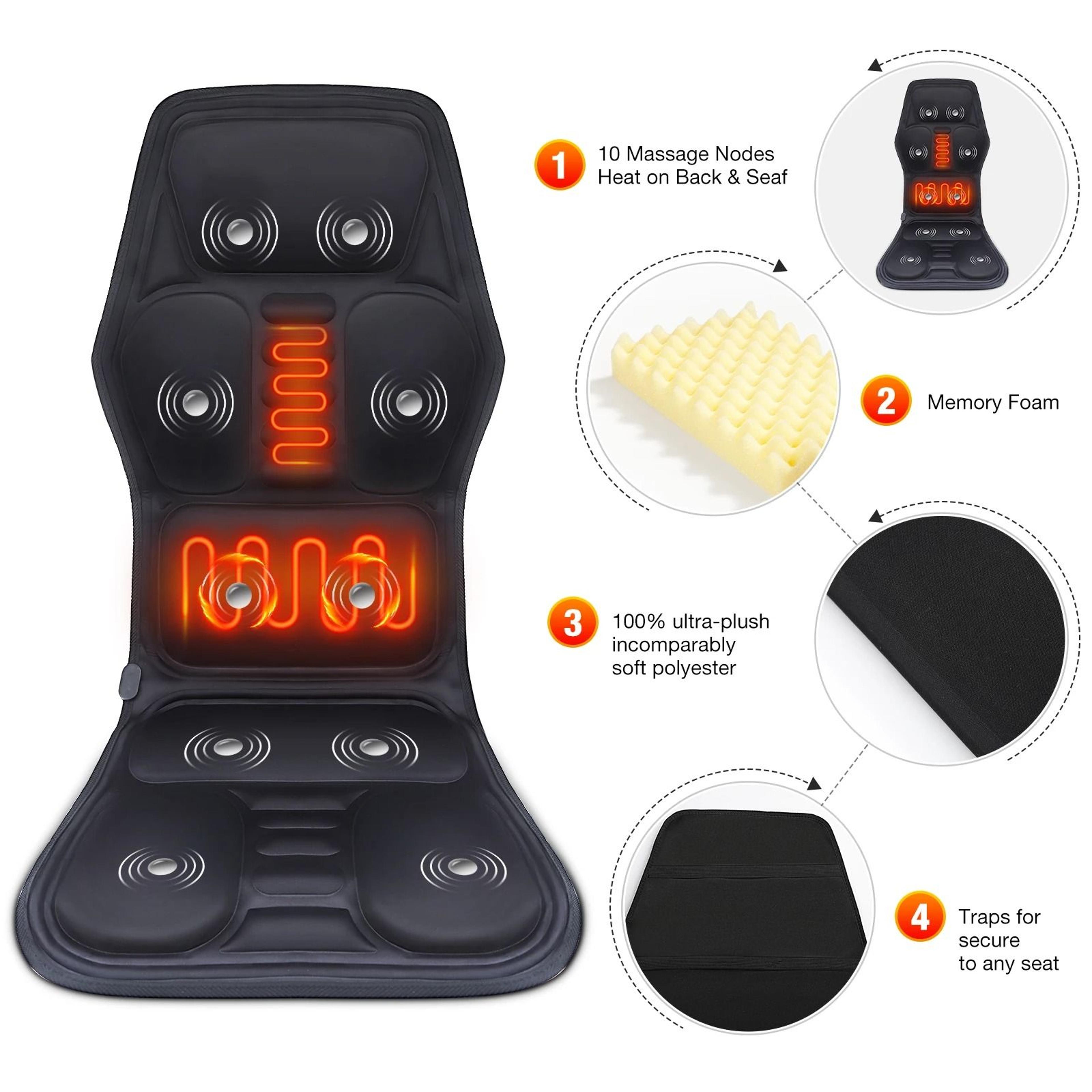 Heated Vibration Massage Seat Pad For Back And Shoulders 6