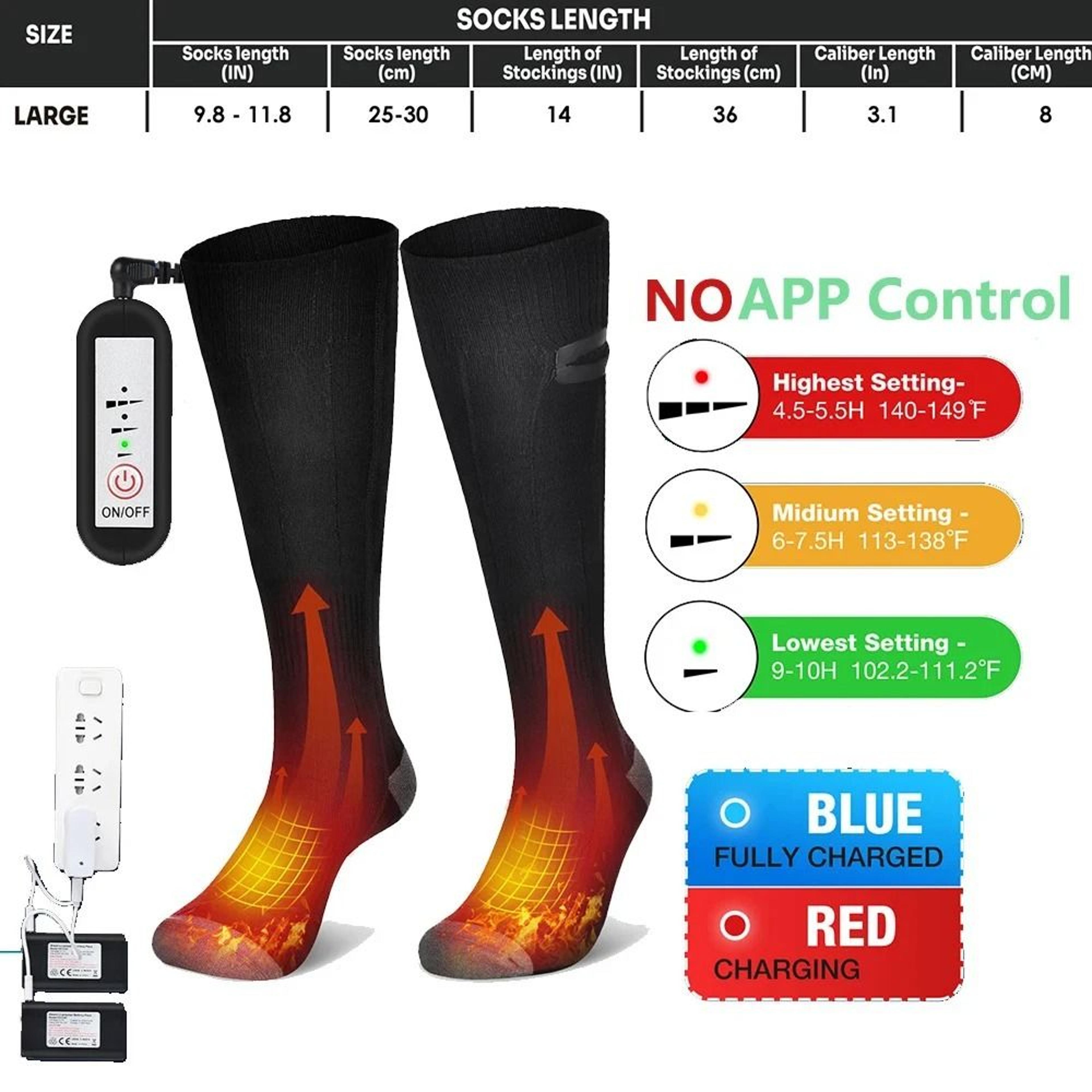 5000mAh App Controlled Rechargeable Heated Socks 2