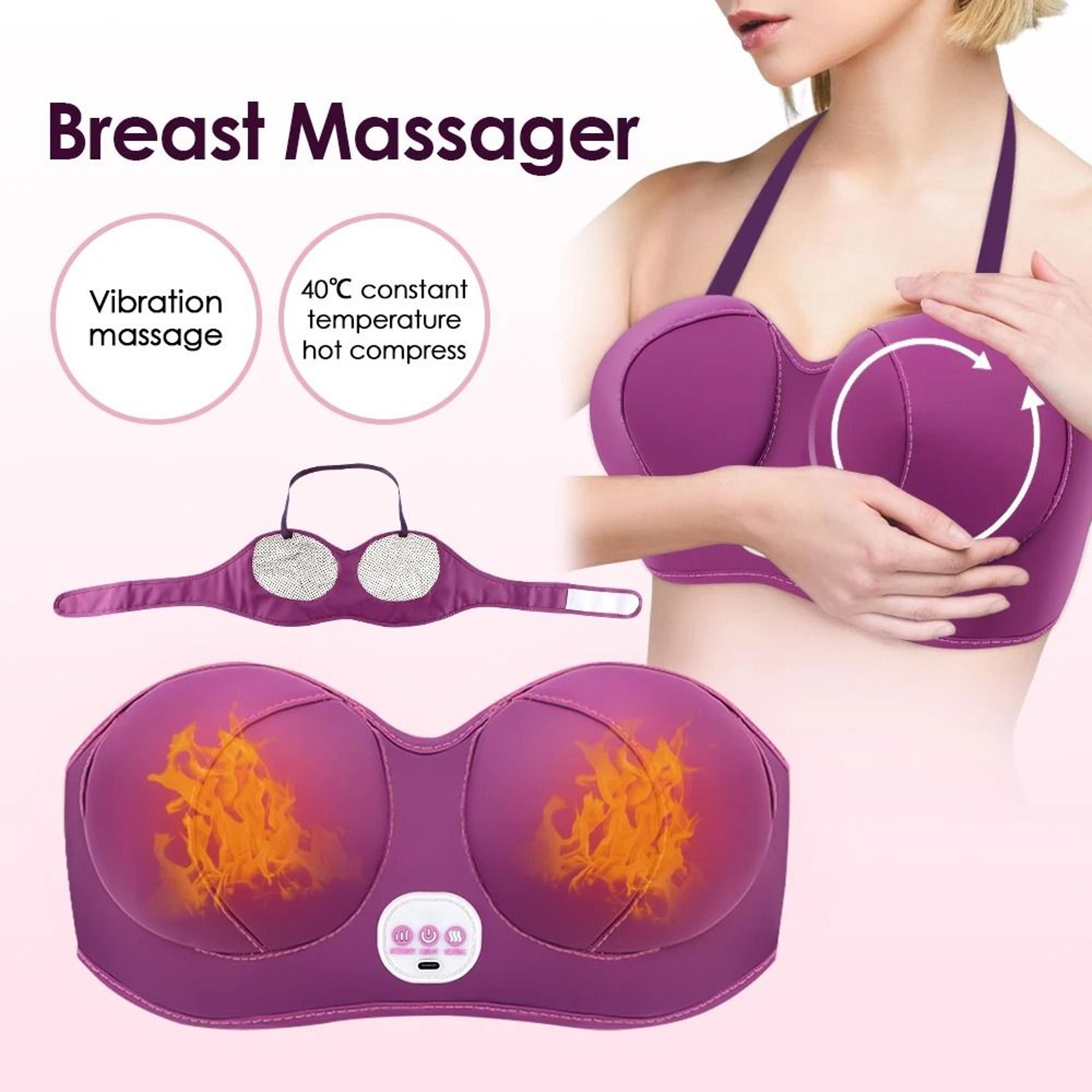 3 speed heated vibration breast massage bra