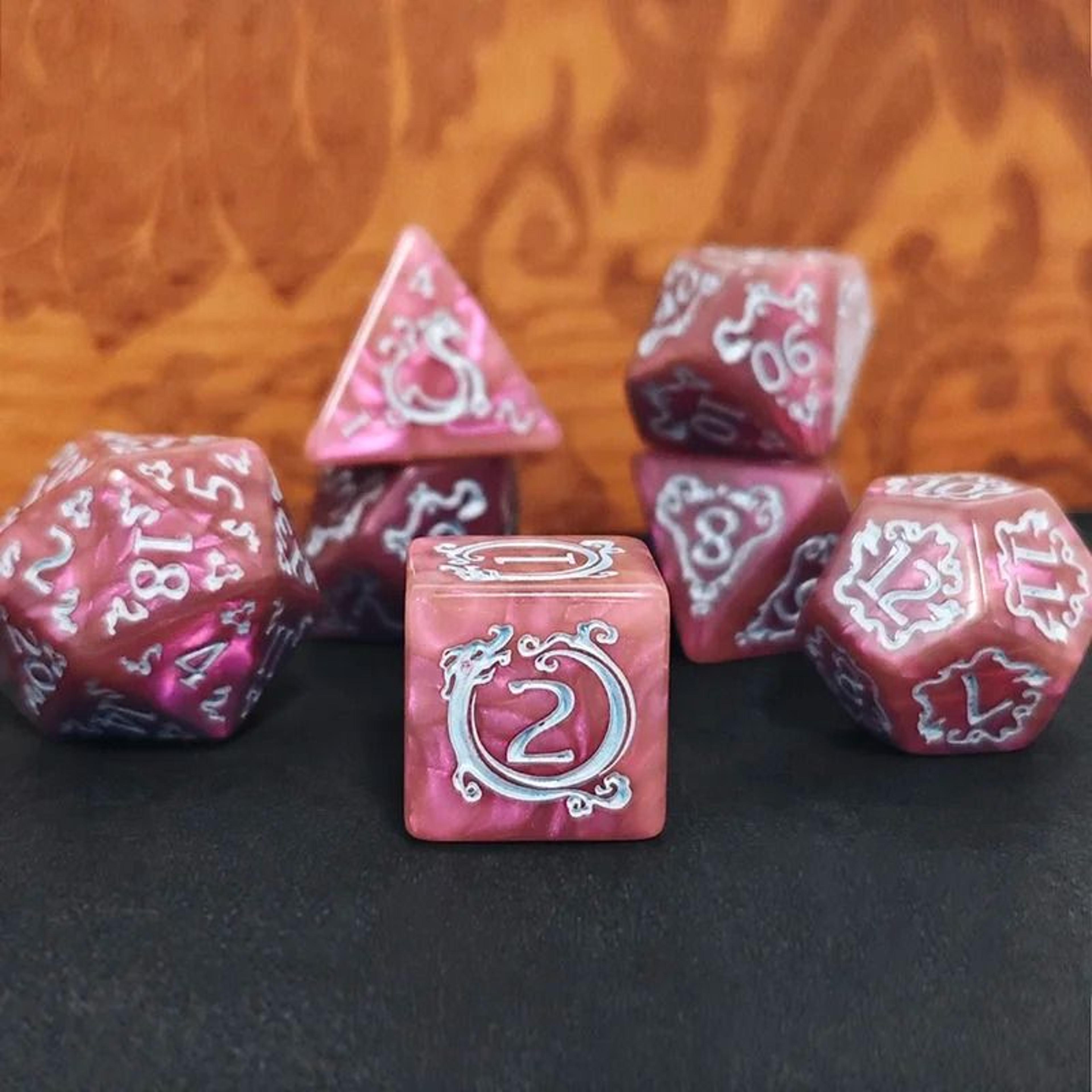 Dragon Pattern Polyhedral Dice Set For Tabletop RPG Games 11