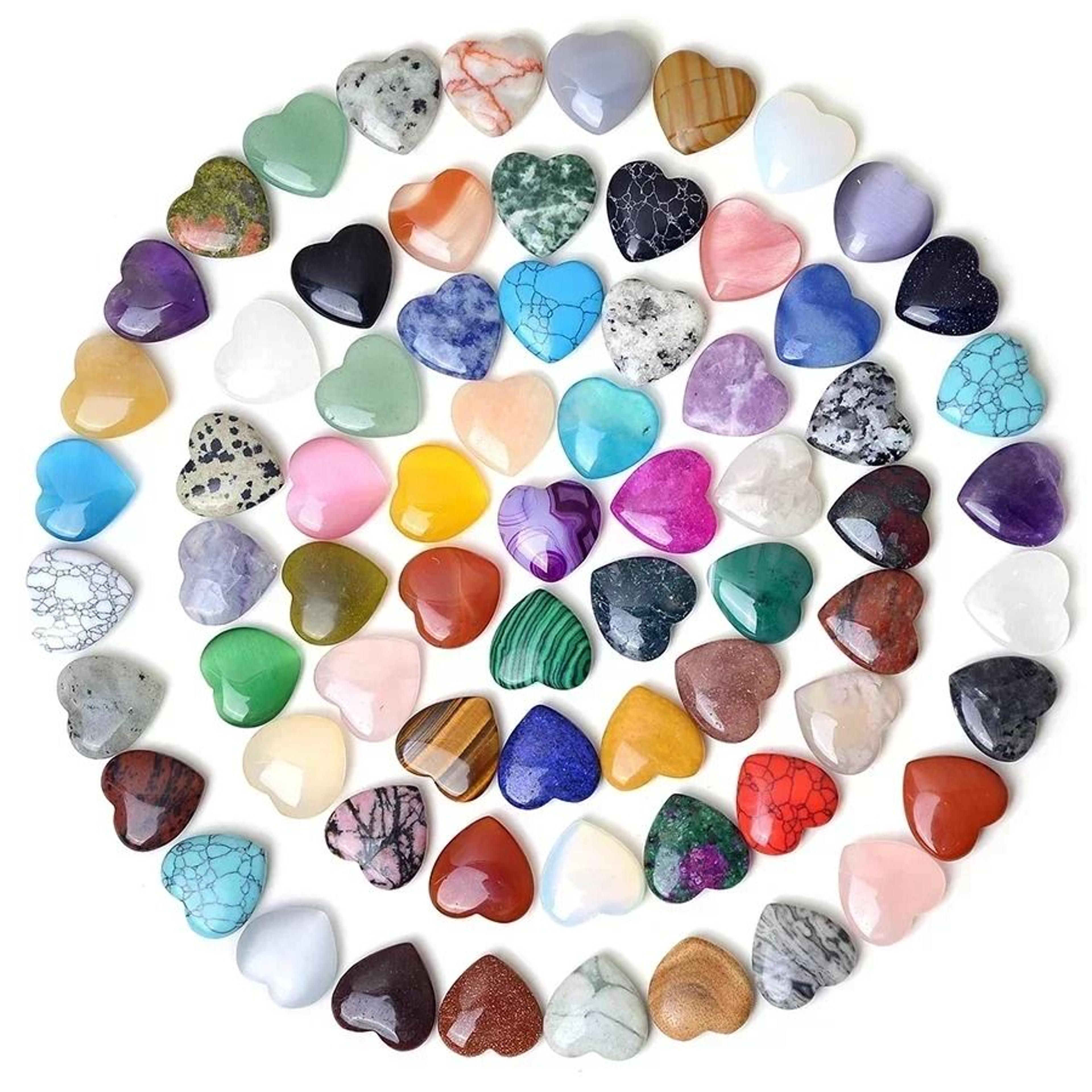 LoveStone Natural Crystal Heart Set 1