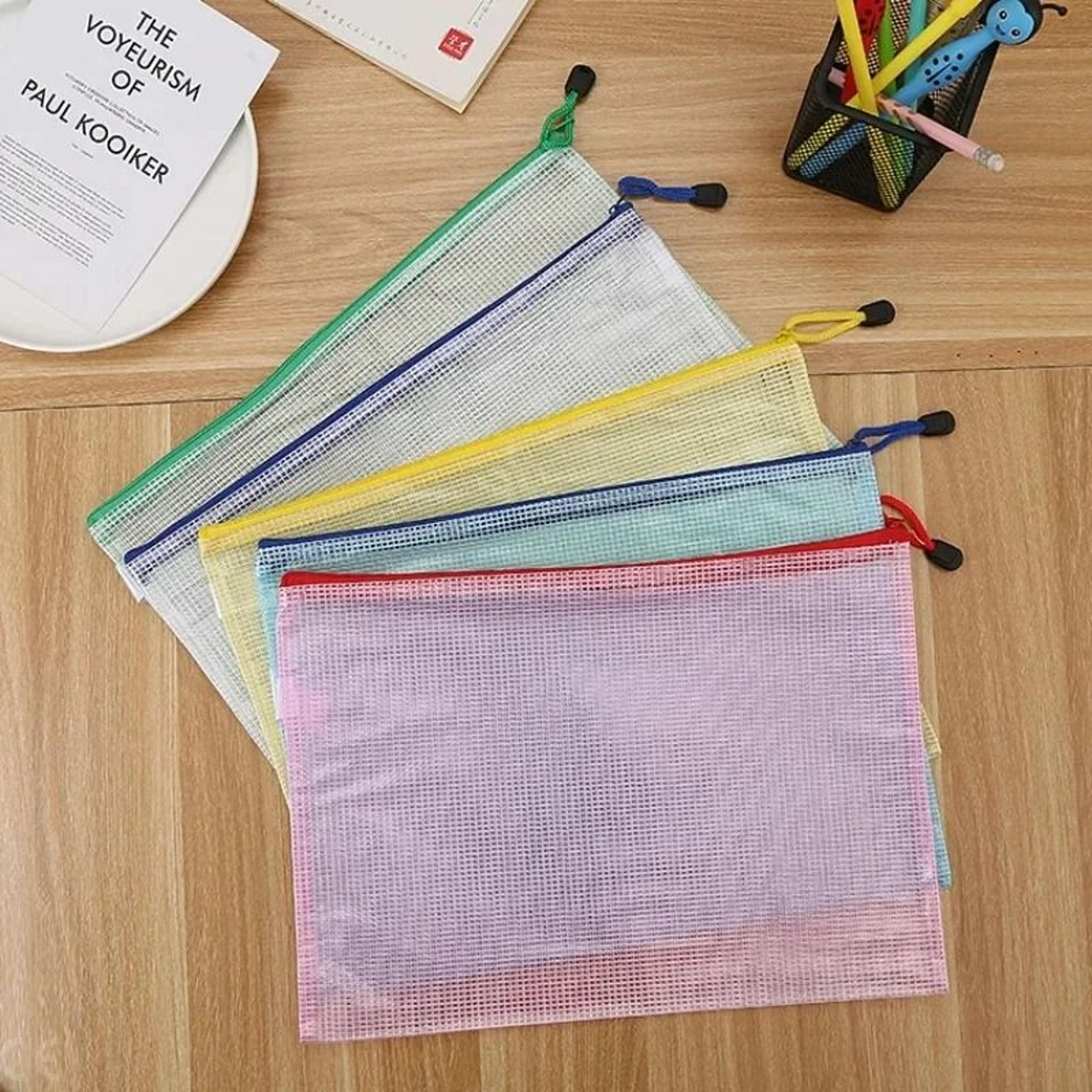 Multi Size Mesh Zipper Document Pouches 5 Piece Set 3