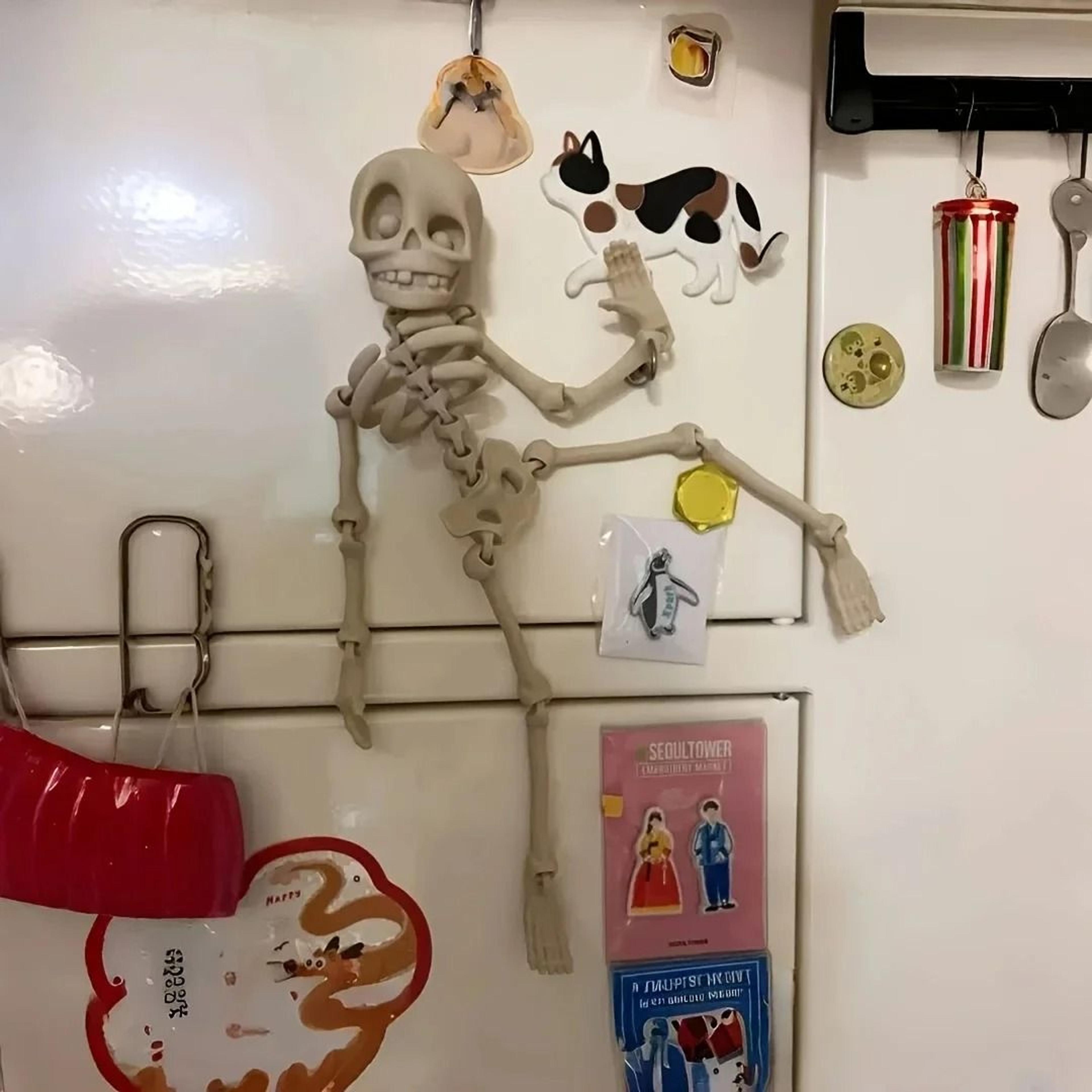 GlowBones Poseable Luminous Skull Fridge Magnet 5