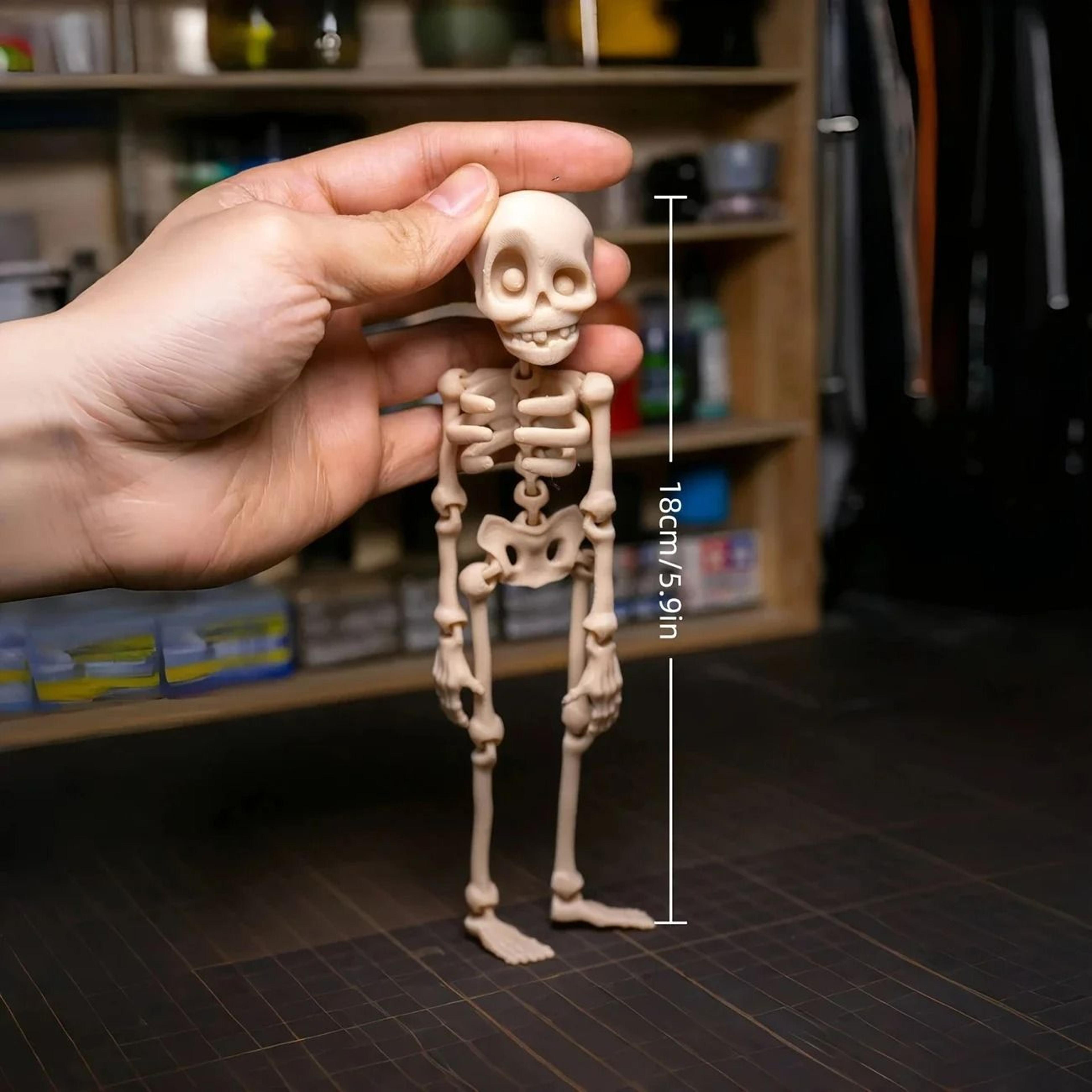 GlowBones Poseable Luminous Skull Fridge Magnet 6