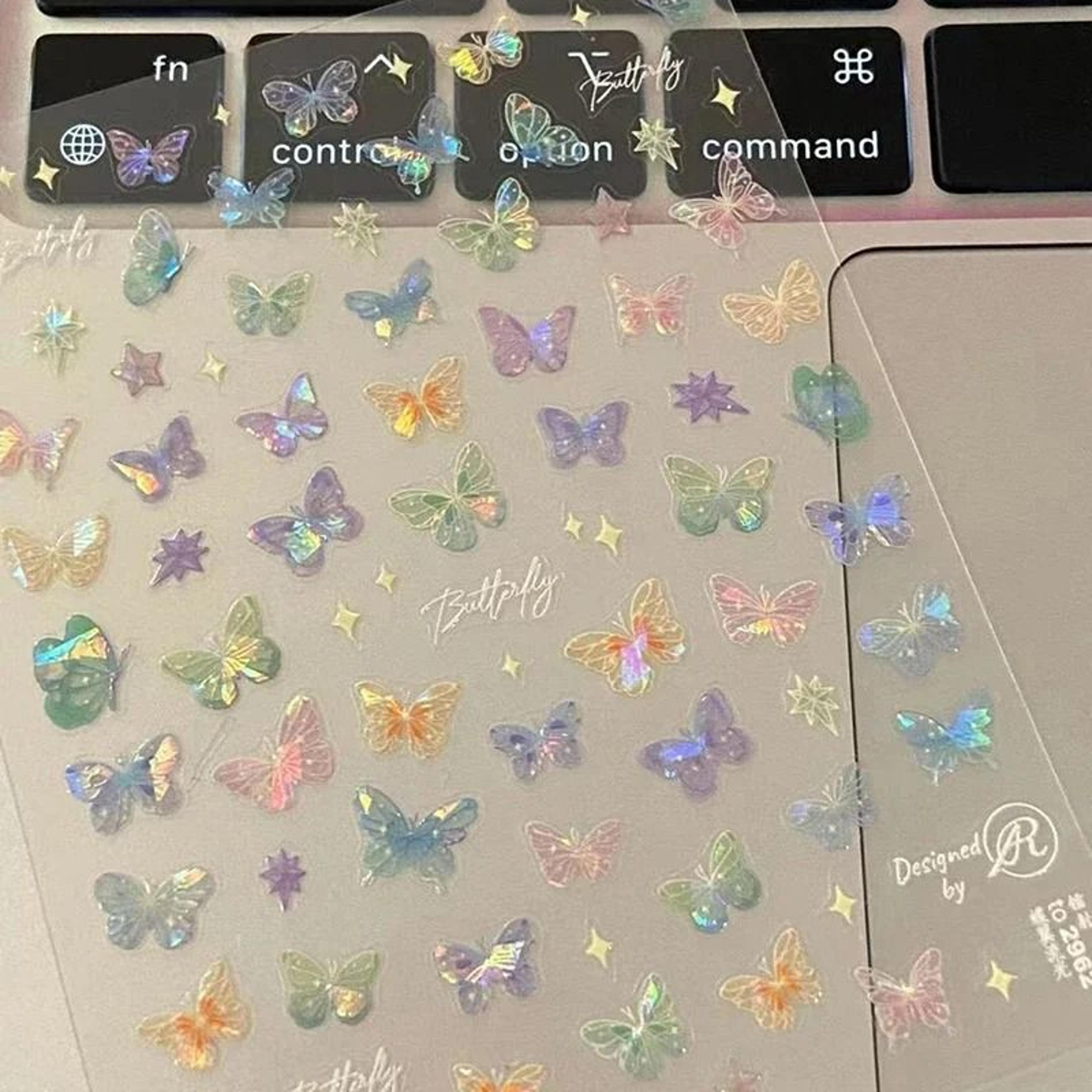 FlutterGlow Embossed Butterfly Fairy Stickers 5