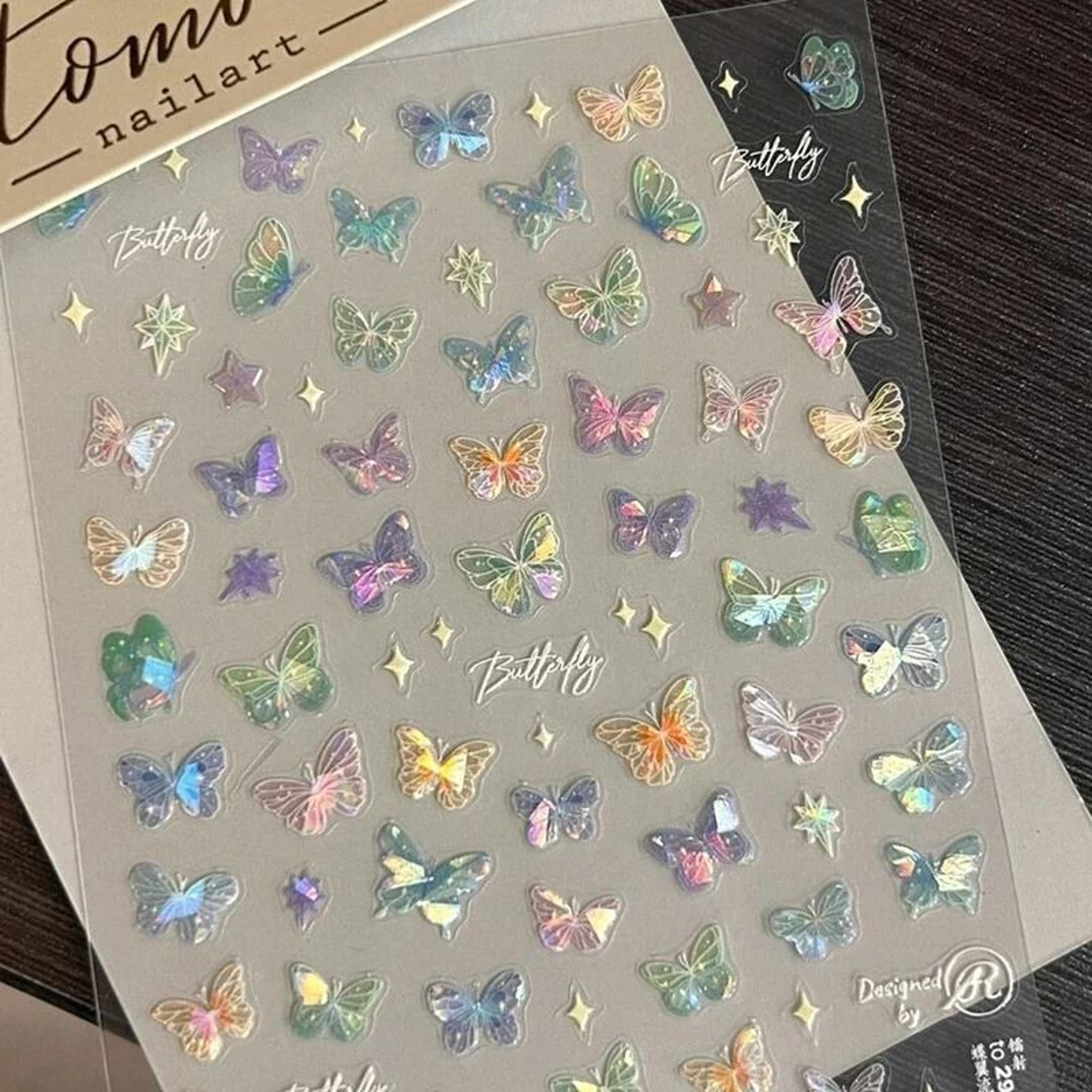 flutterglow embossed butterfly fairy stickers