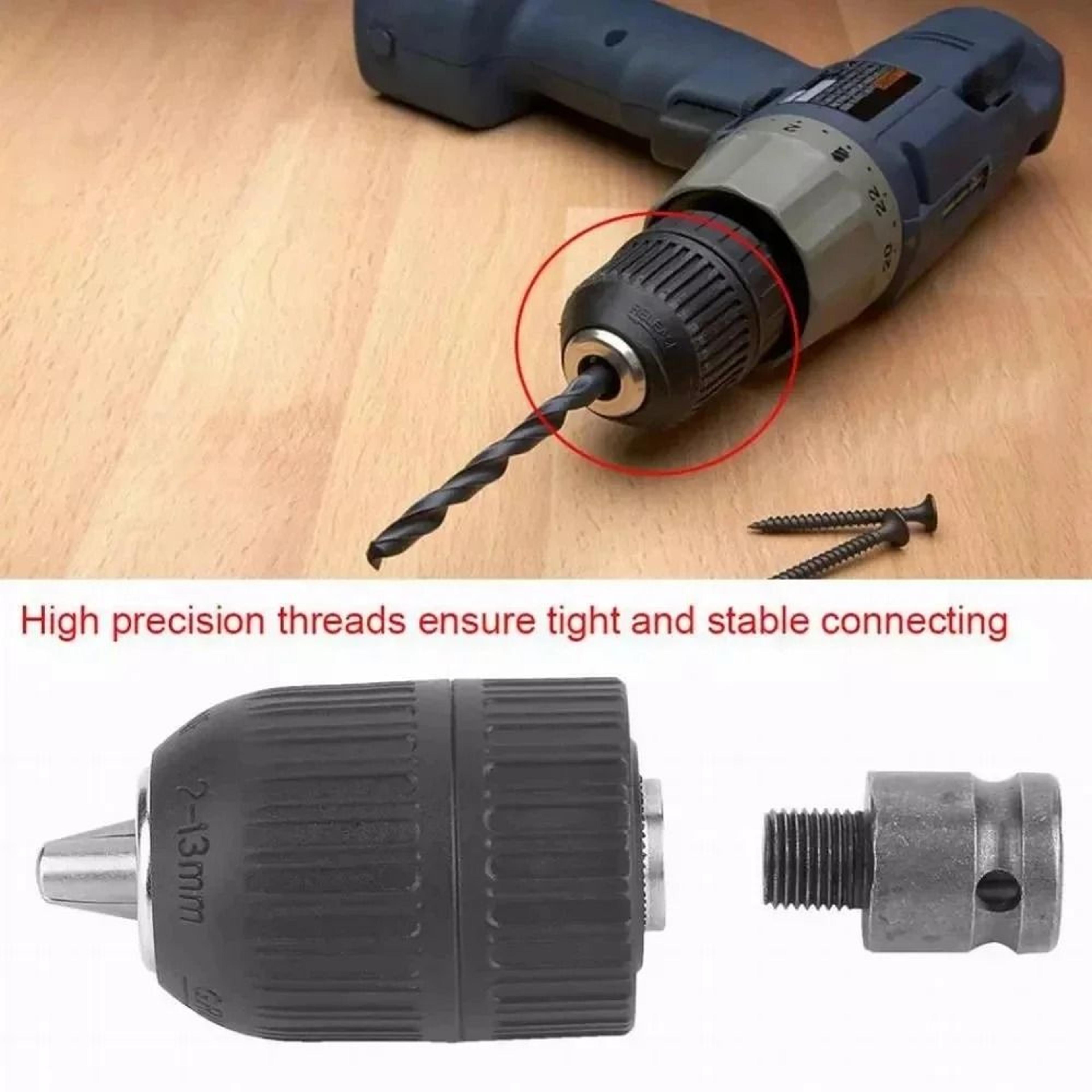 QuickGrip Keyless Drill Chuck Adapter For Versatile Bit Size Conversion 2
