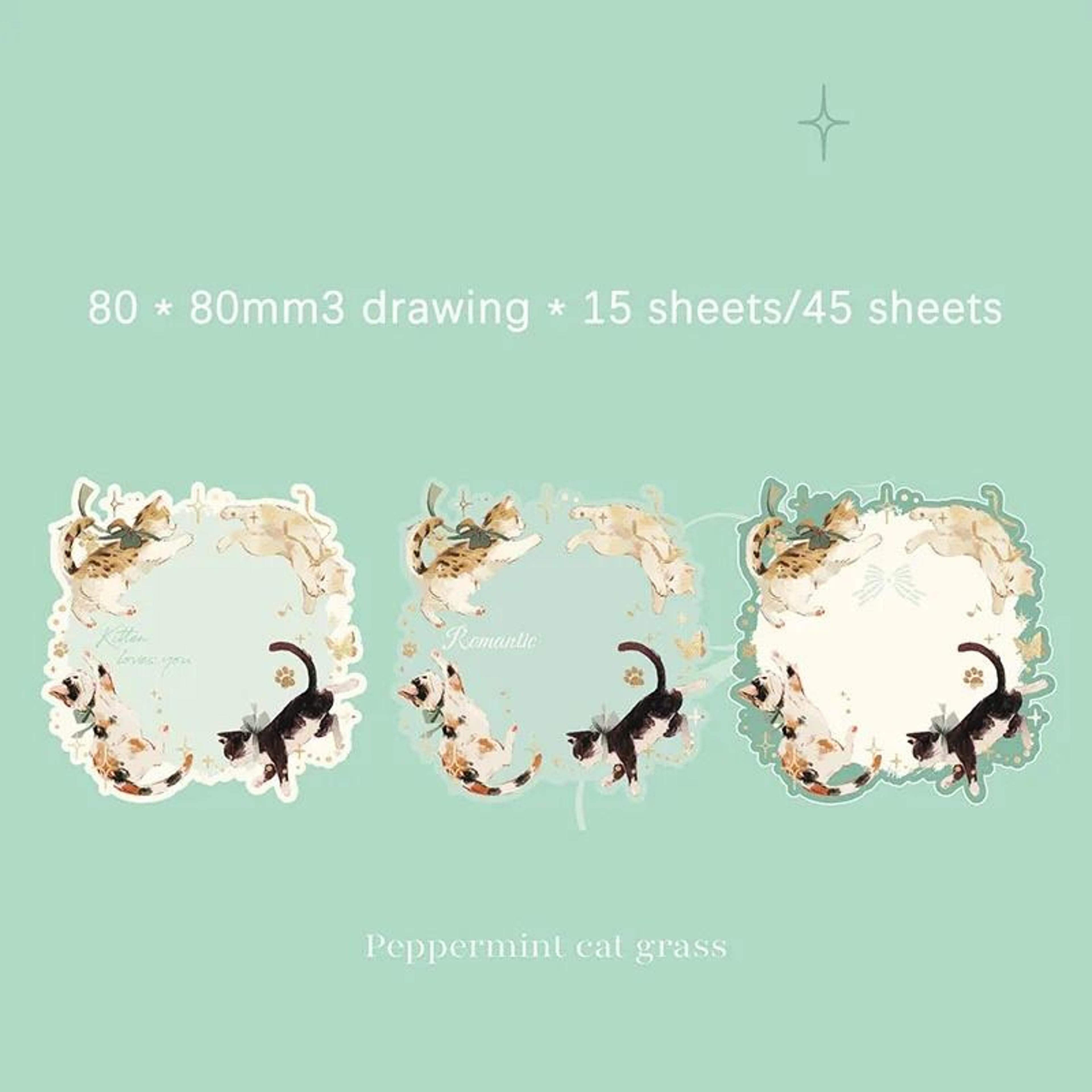 MeowRing Embossed Gold Foil Cat Sticky Notes For Creative Journaling 3