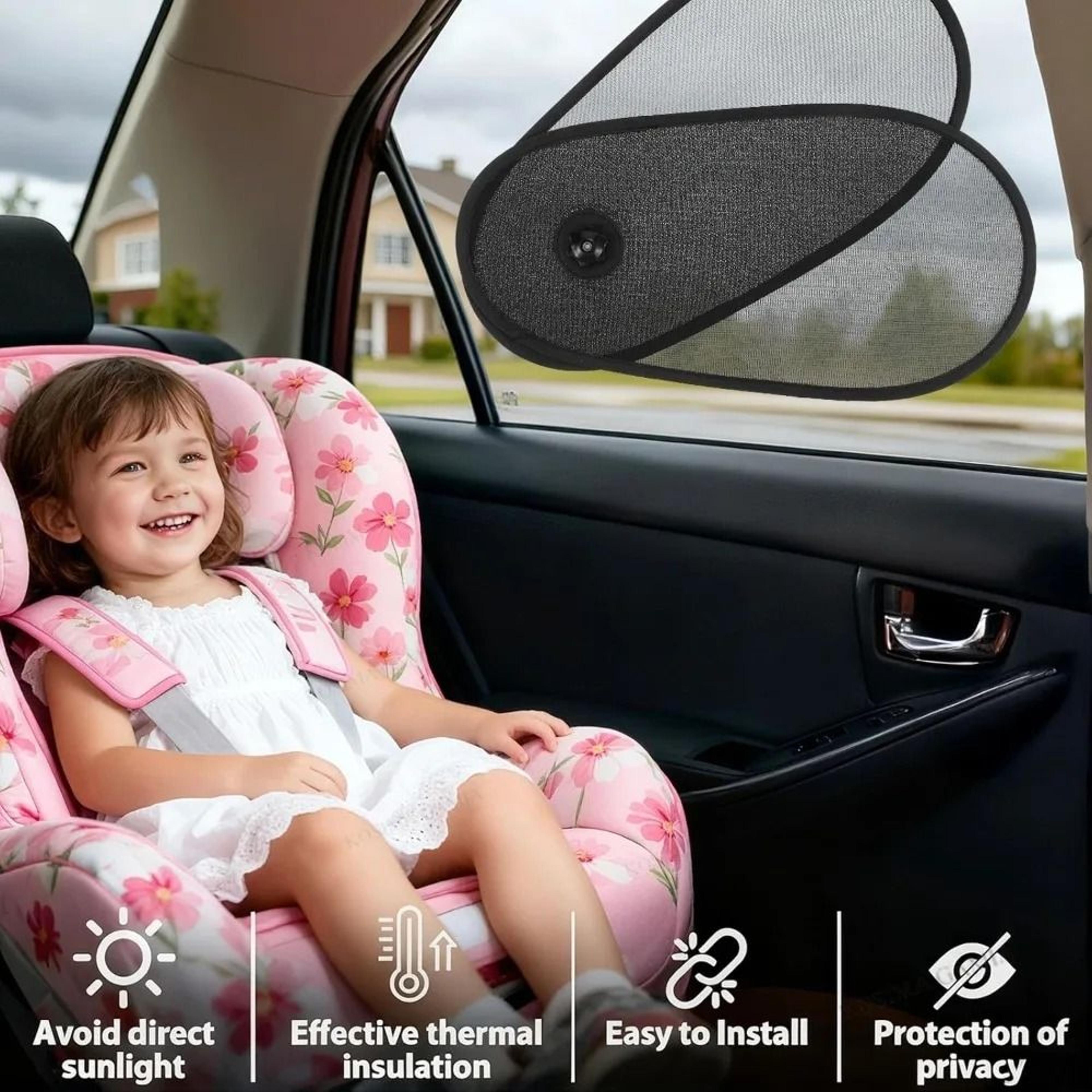 1pc Adjustable Car Side Window Sun Visor With Suction Cups 2