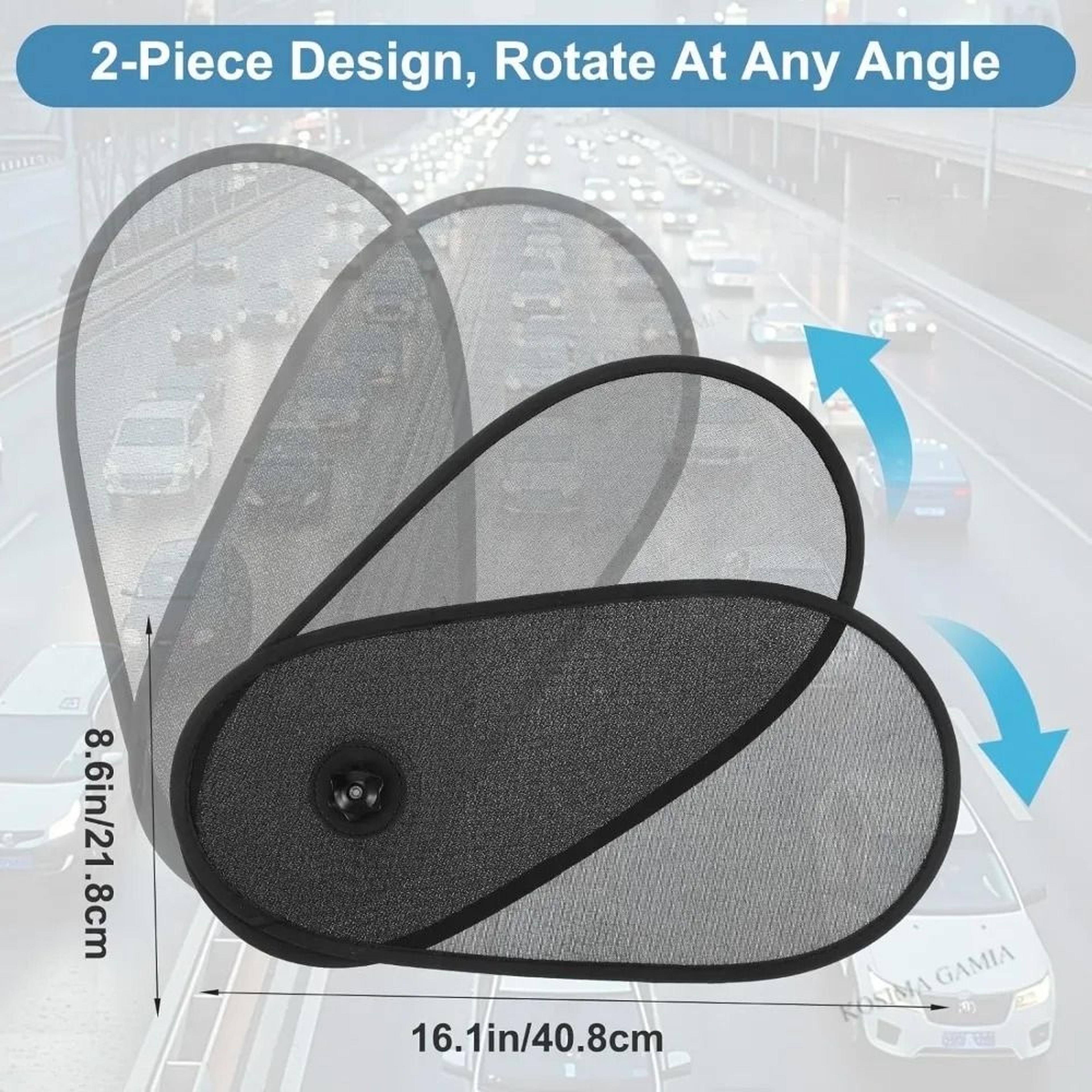 1pc Adjustable Car Side Window Sun Visor With Suction Cups 3