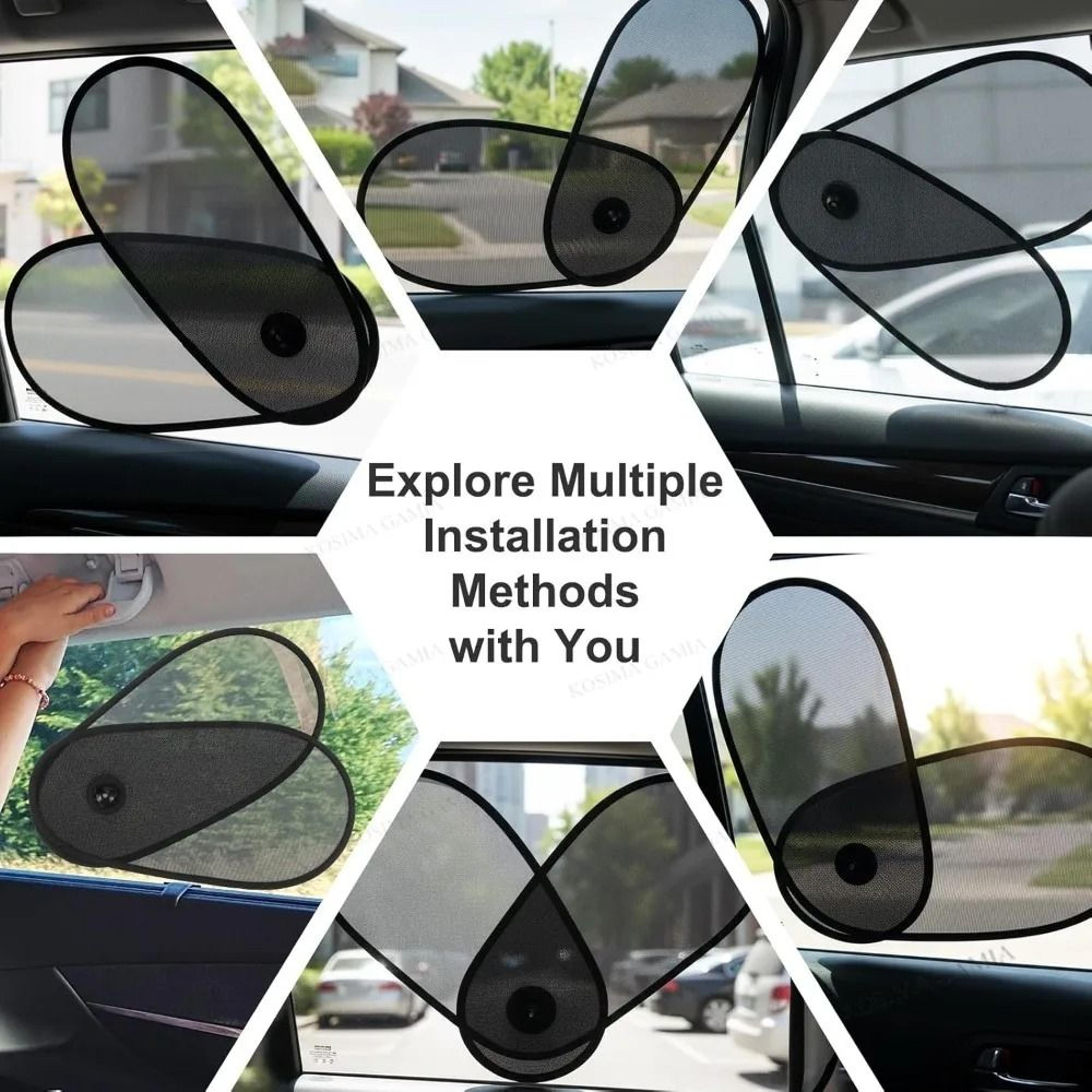 1pc Adjustable Car Side Window Sun Visor With Suction Cups 6