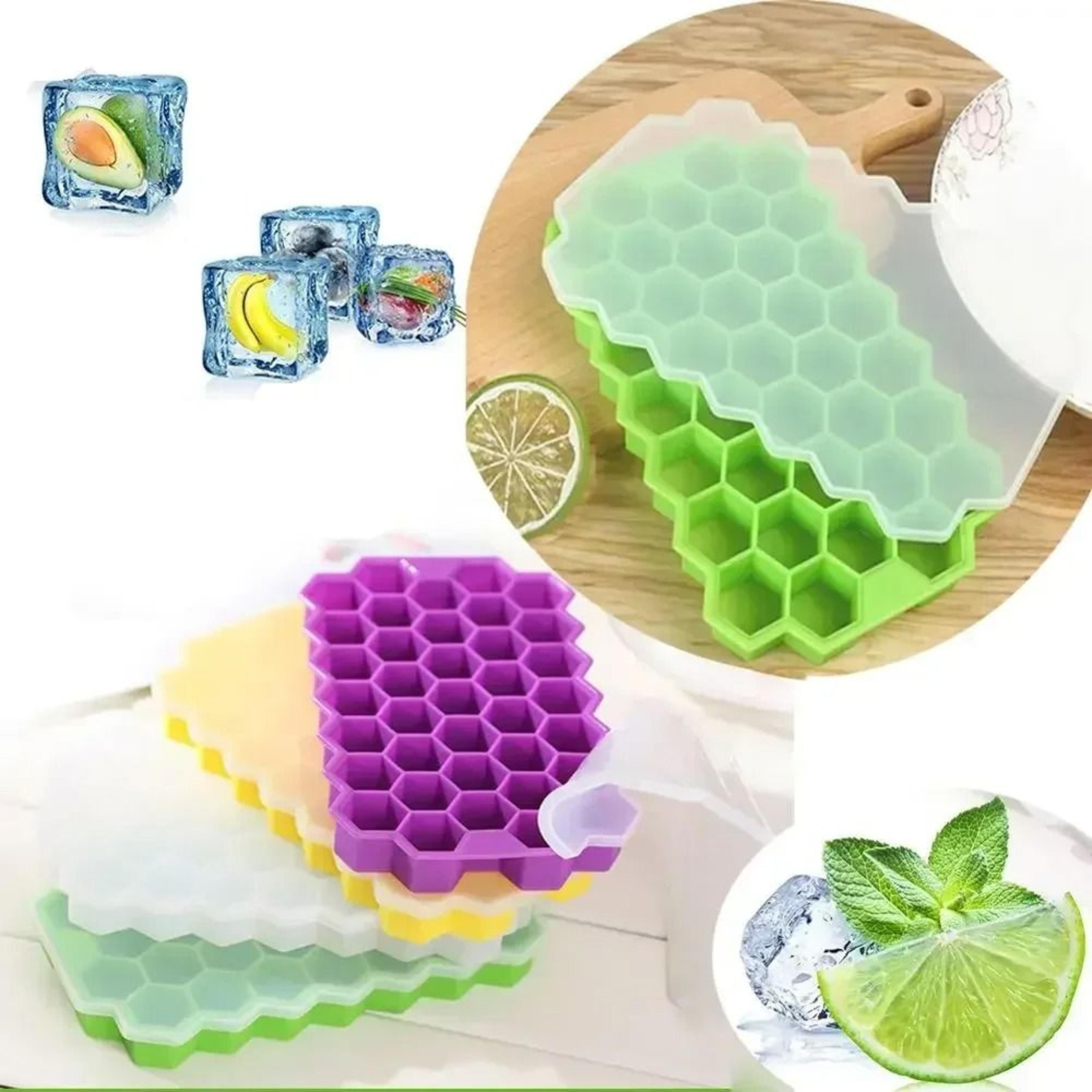 Easy Release Silicone Honeycomb Ice Cube Tray With Lid For Cold Drinks 15