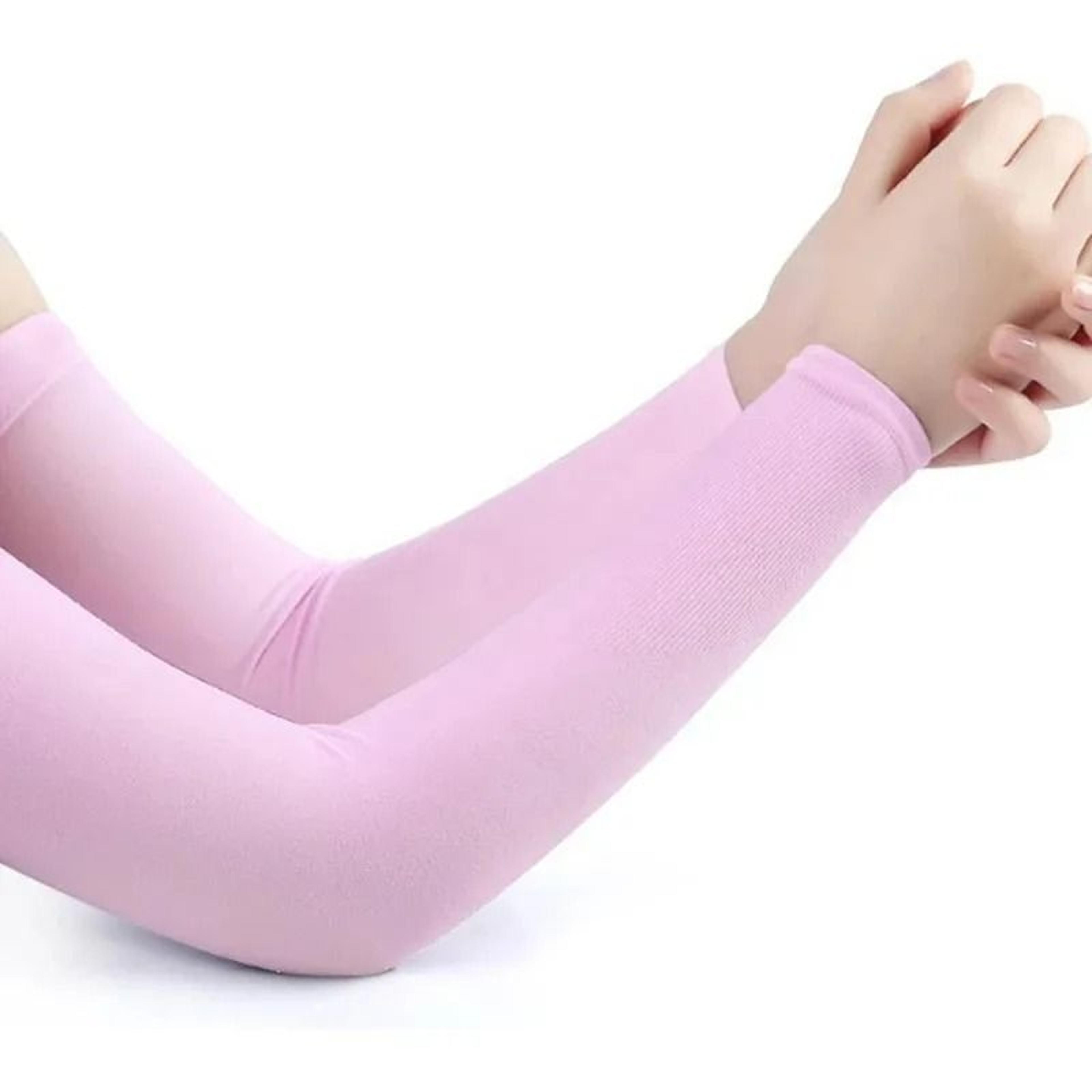 Cooling Ice Silk UV Protection Arm Sleeves With Hand Covers For Outdoor Activities 11