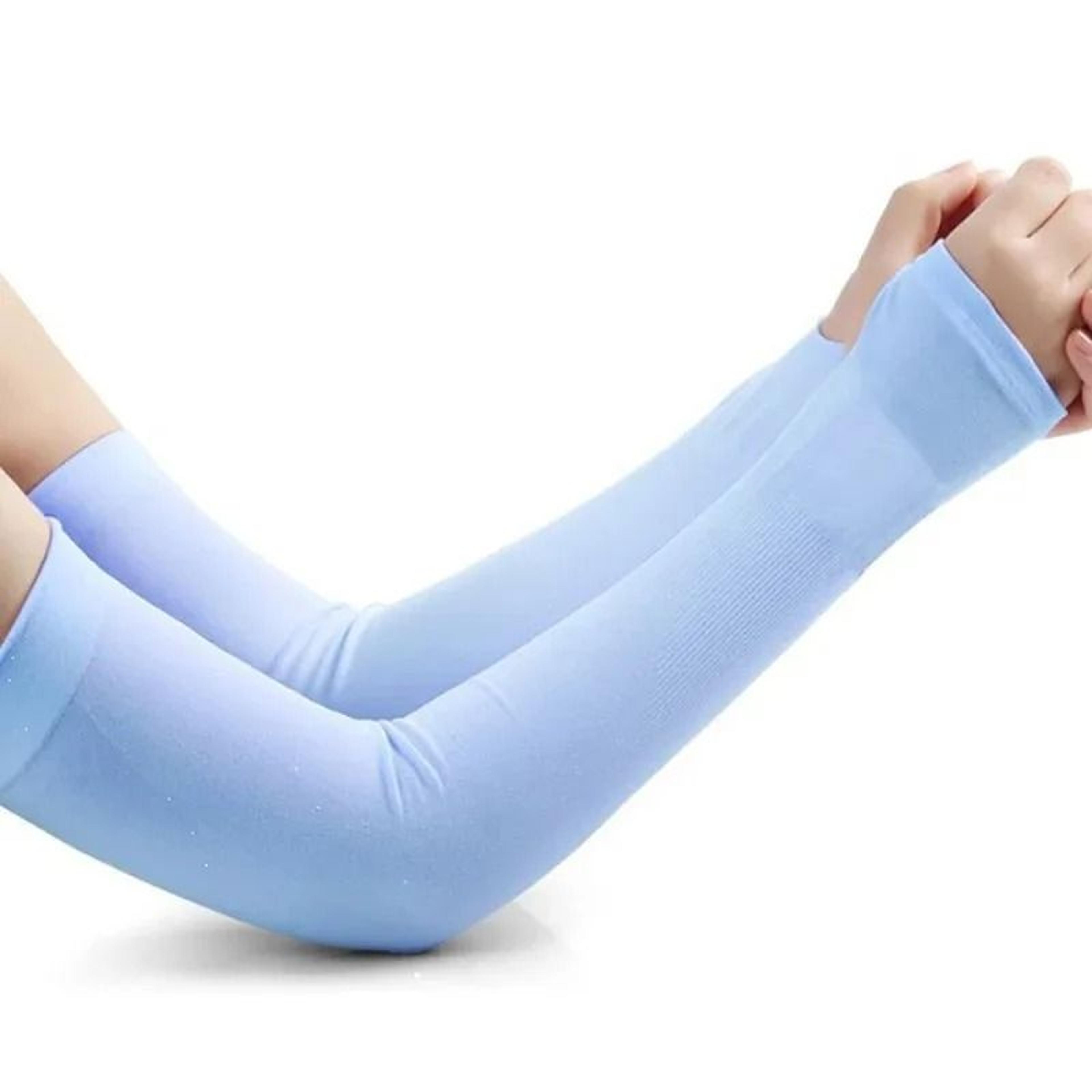 Cooling Ice Silk UV Protection Arm Sleeves With Hand Covers For Outdoor Activities 12