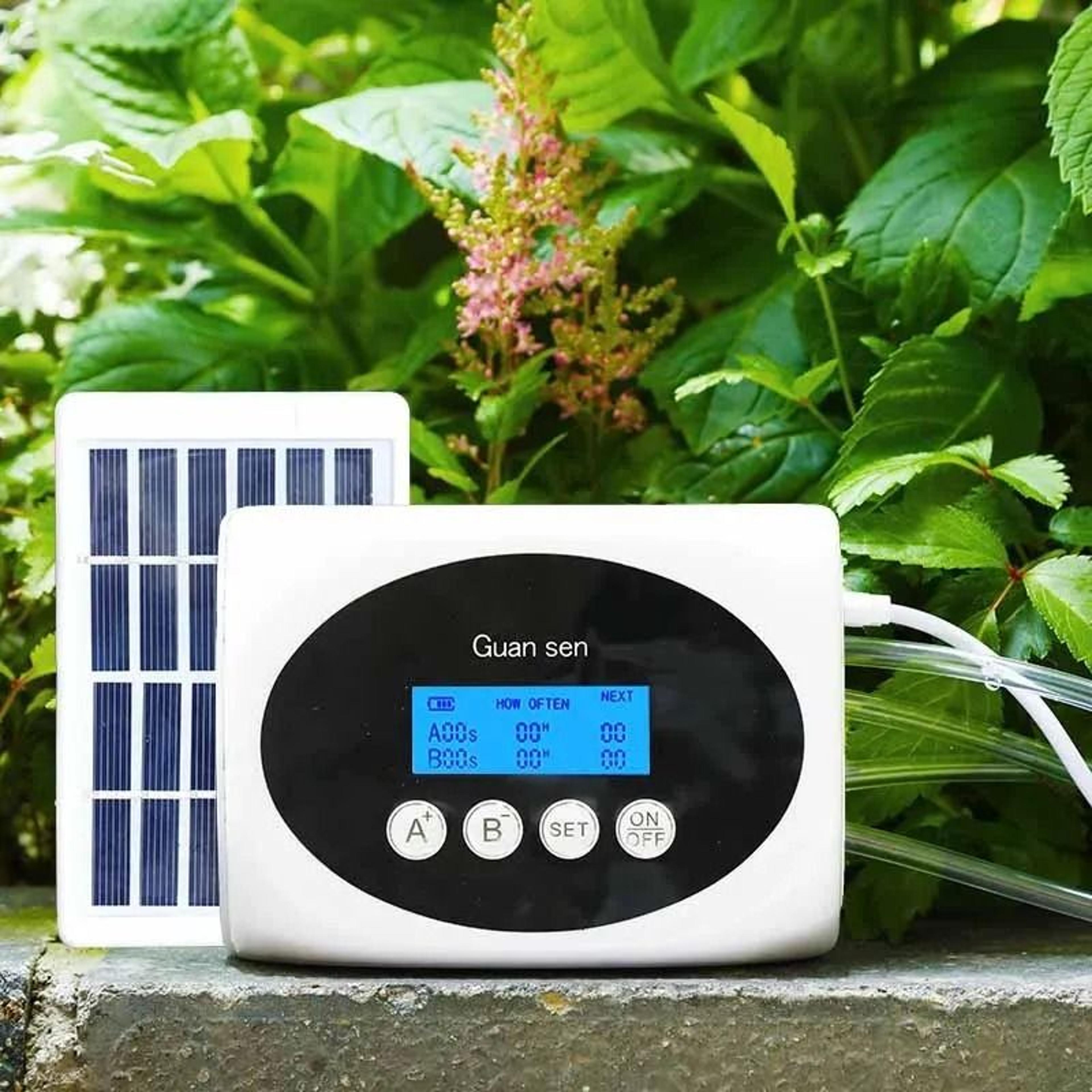 solar dual pump automatic drip irrigation system for reliable potted plant watering