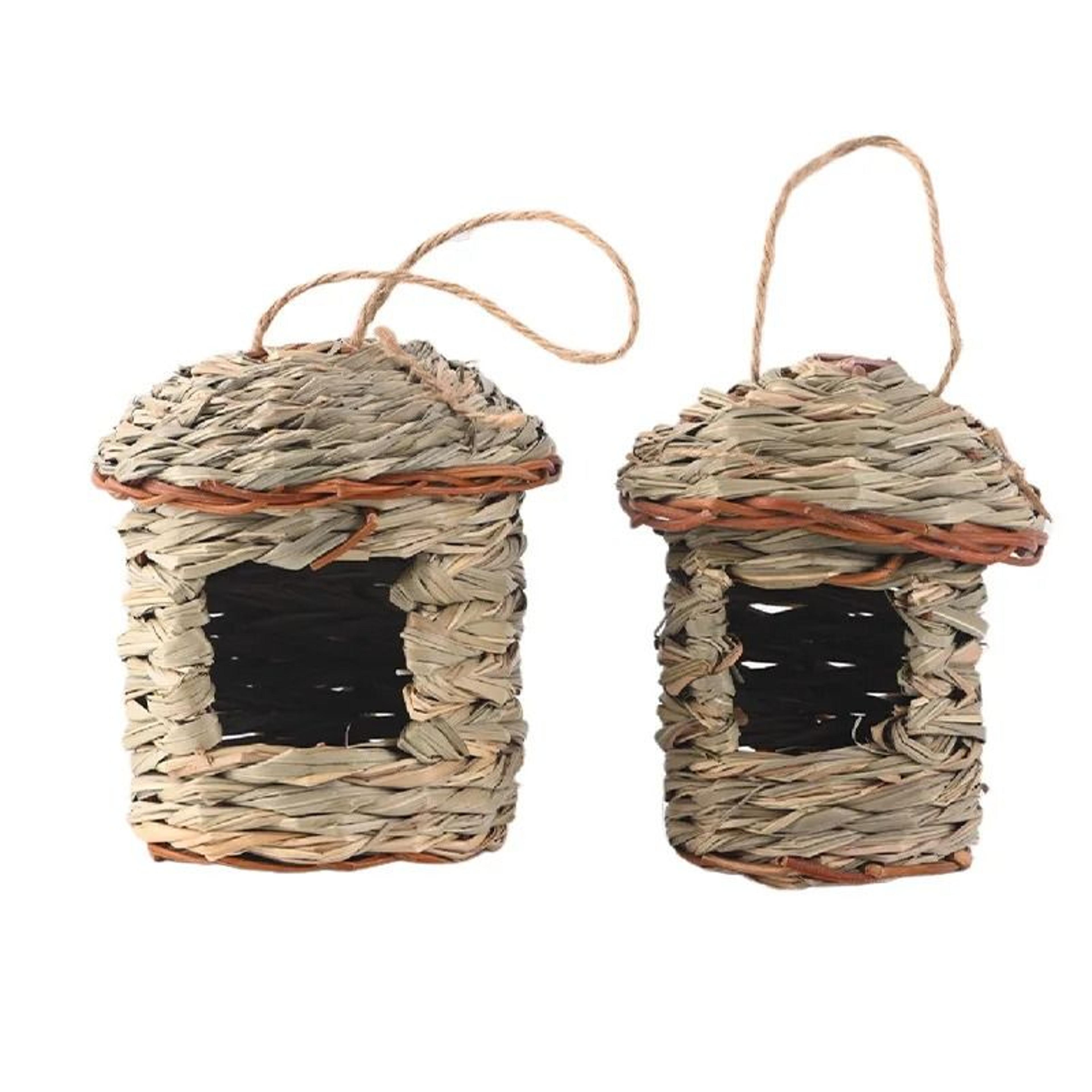 Handwoven Straw Hanging Bird Nest And Breeding Hut 4