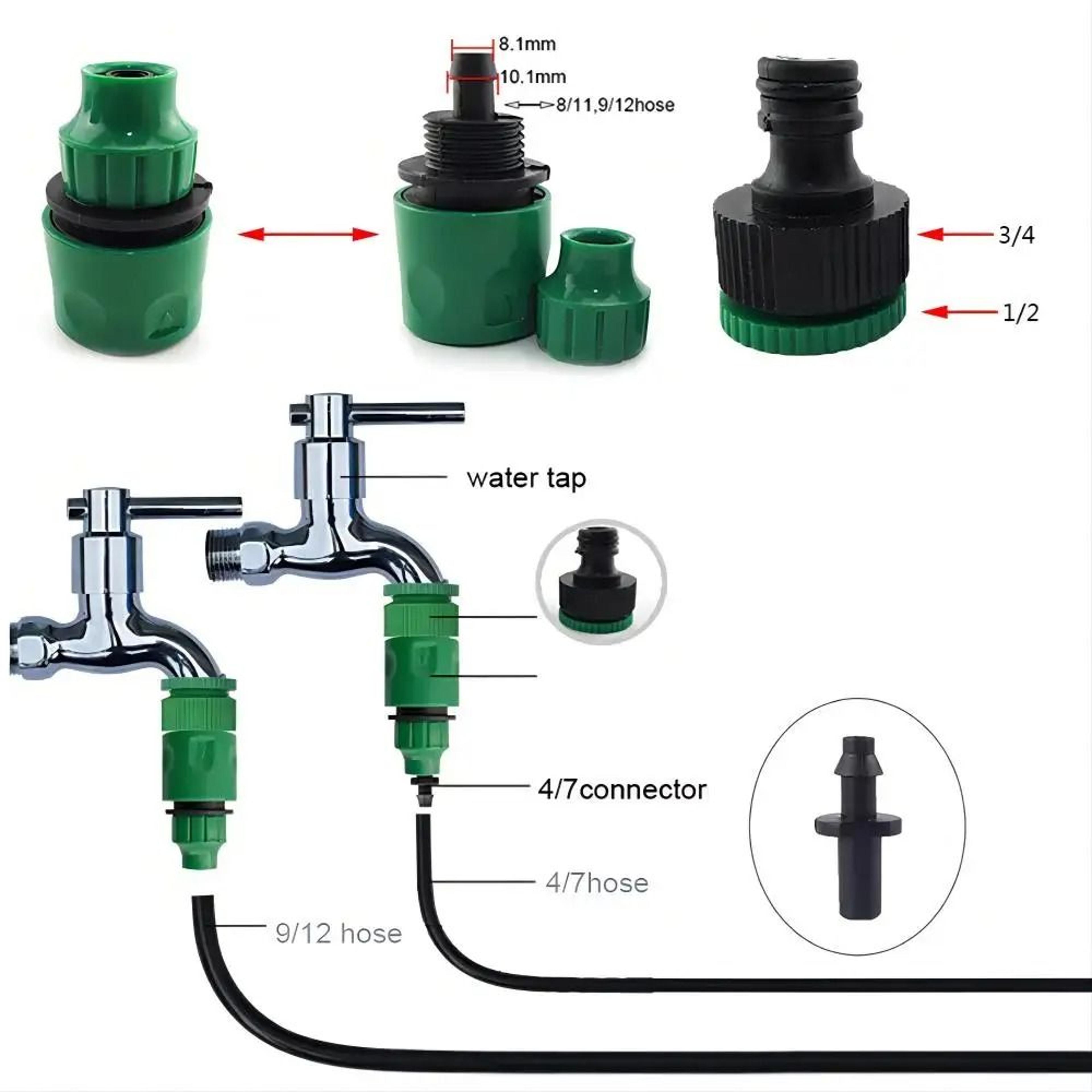 Quick Connect Garden Tap Adapter For Drip Irrigation Hoses And Watering Systems 17
