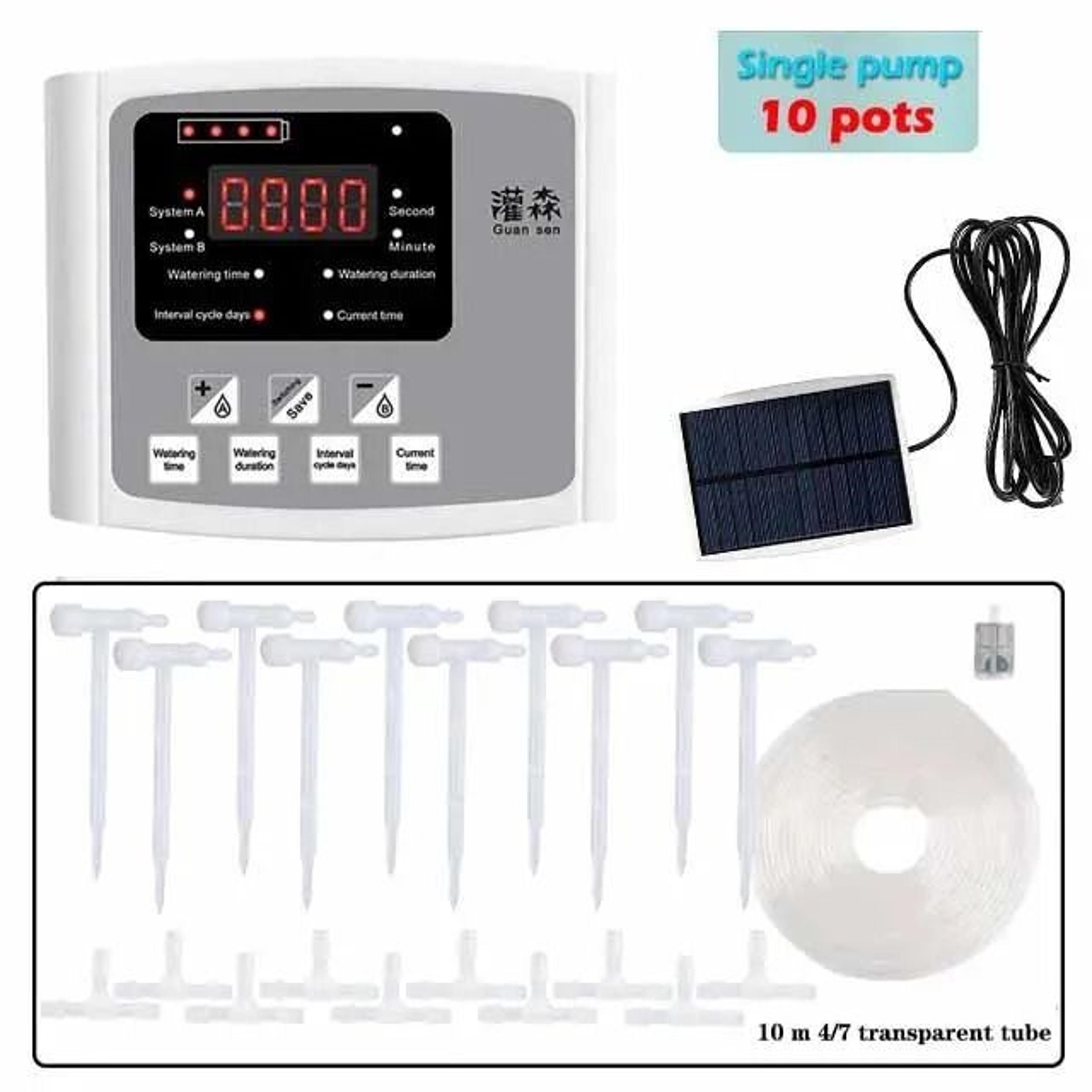 Solar Automatic Double Pump Drip Irrigation System With Adjustable Timer Controller Kit 2