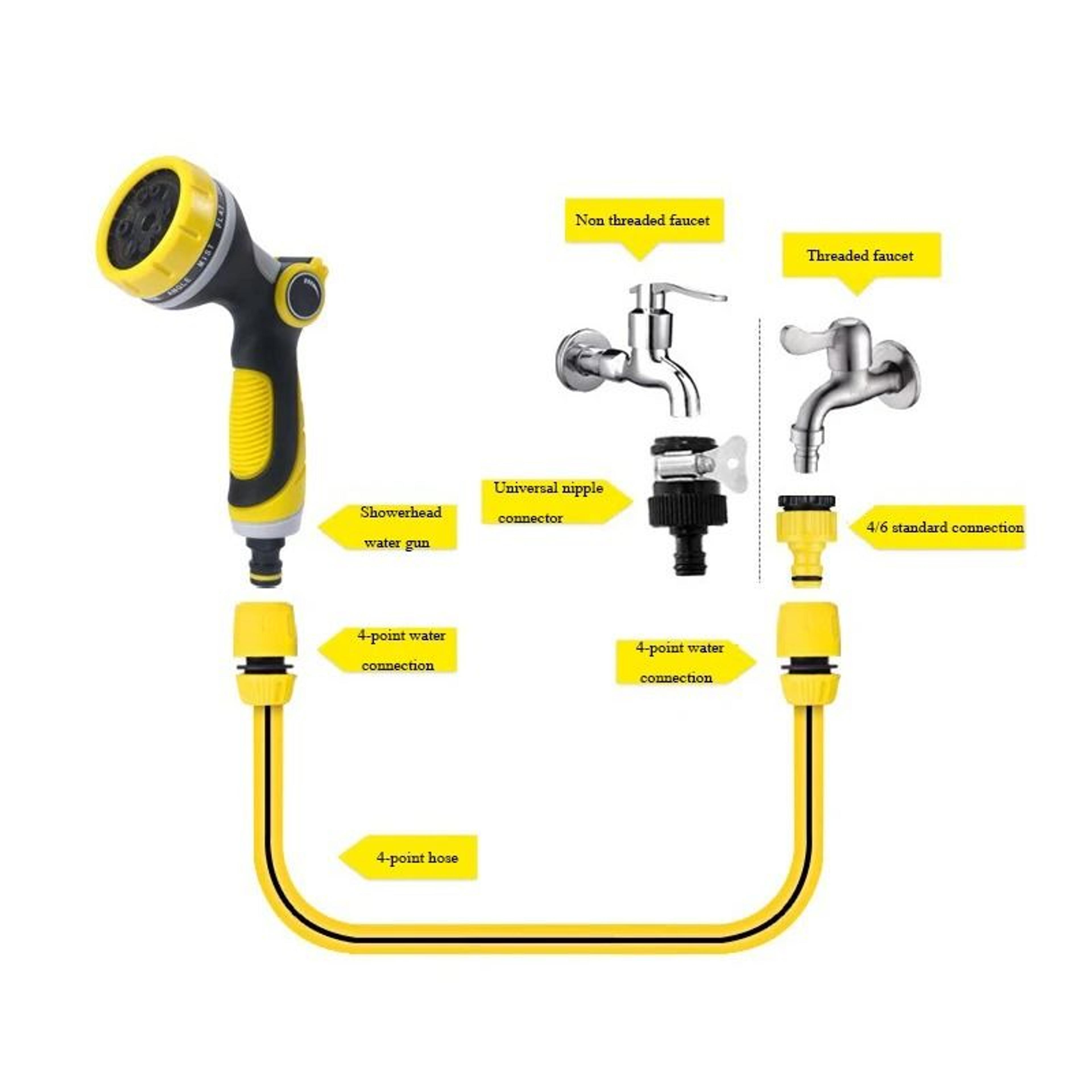 Ten Mode High Pressure Garden Spray Gun With Ten Meter Water Hose 7