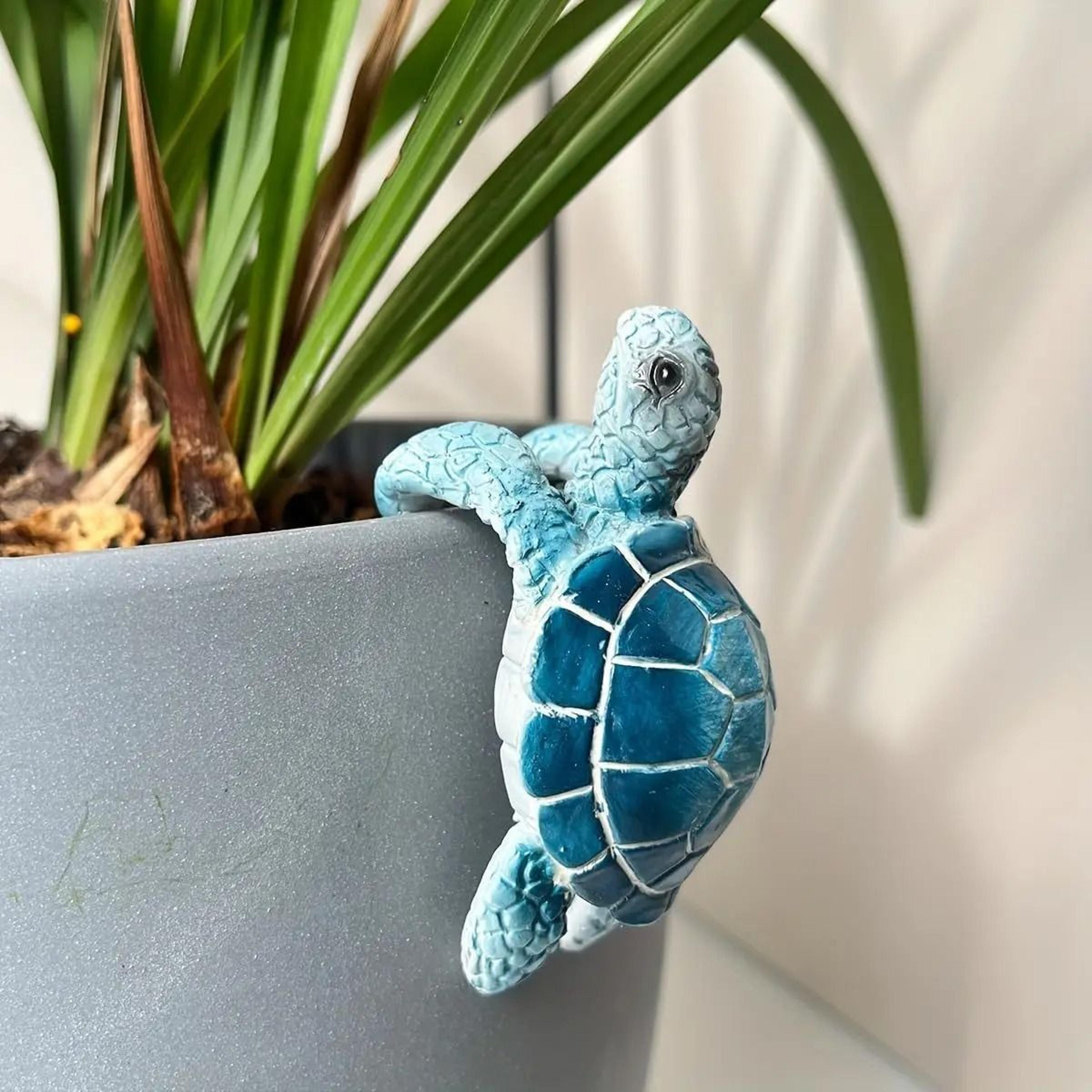 cute turtle flowerpot hanger resin planter ornament for home garden decor display