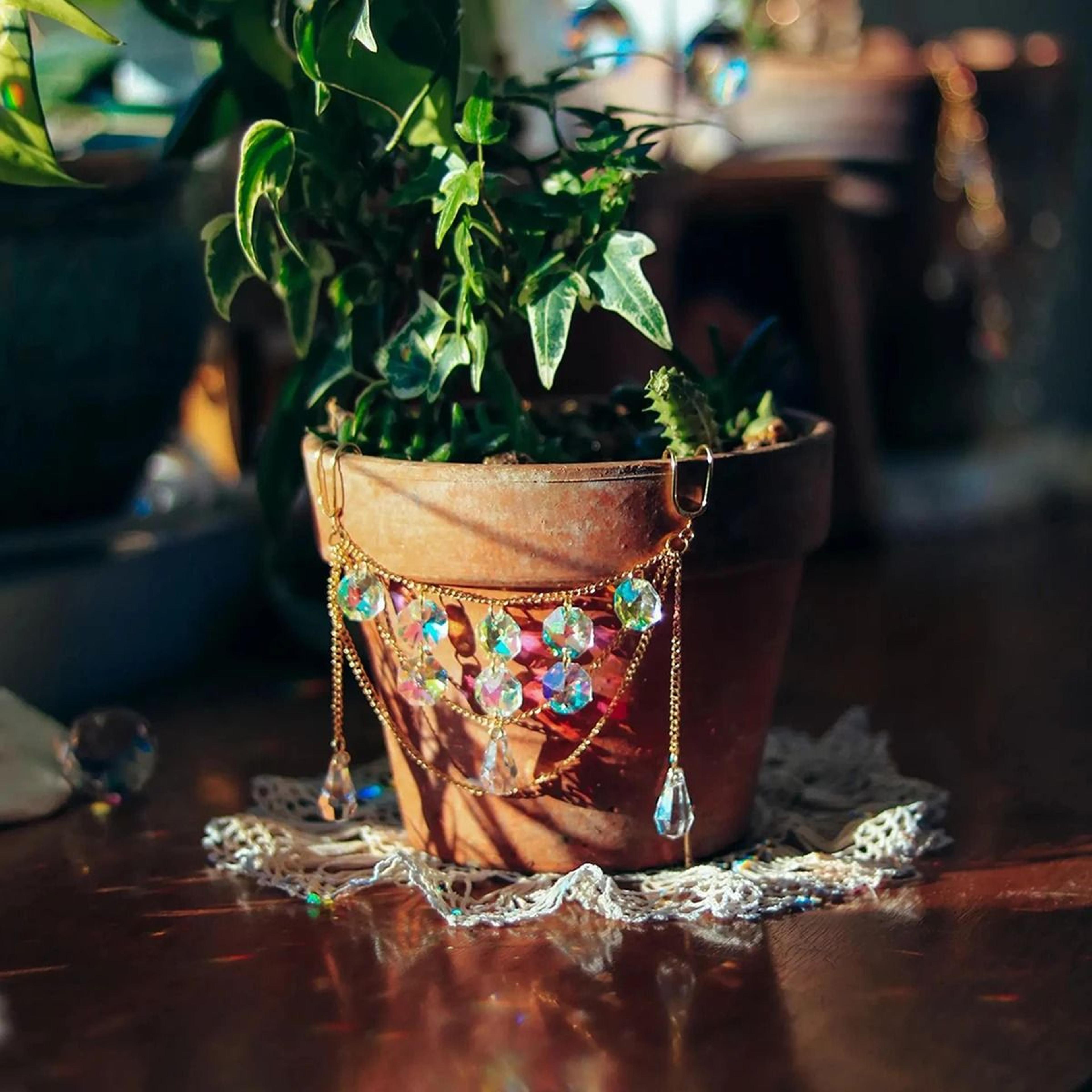 Crystal Sun Catcher Plant Pot Pendant For Indoor And Outdoor Garden Decor 1