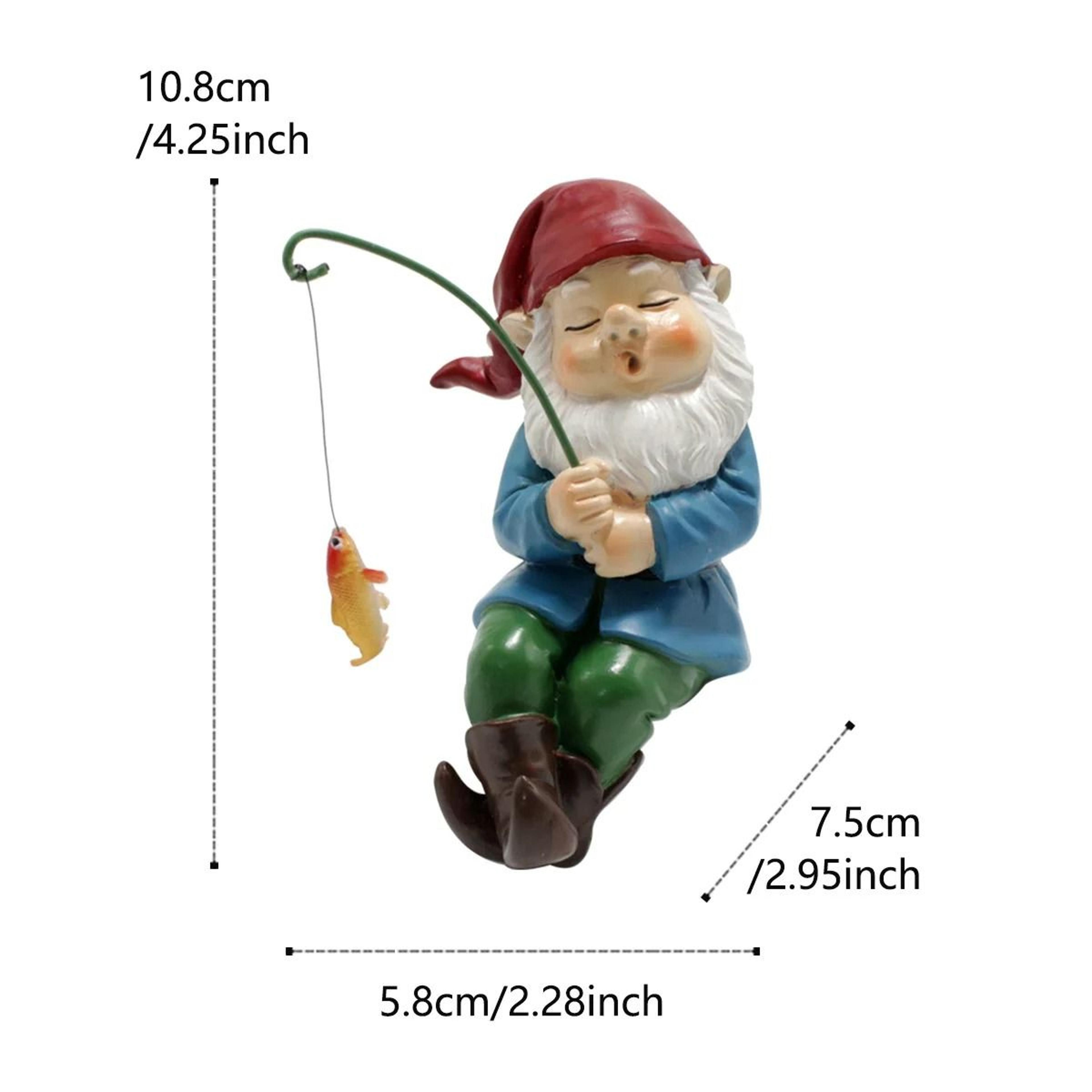 Cute Fishing Gnome Resin Statue For Garden Patio Yard And Home Decor 2