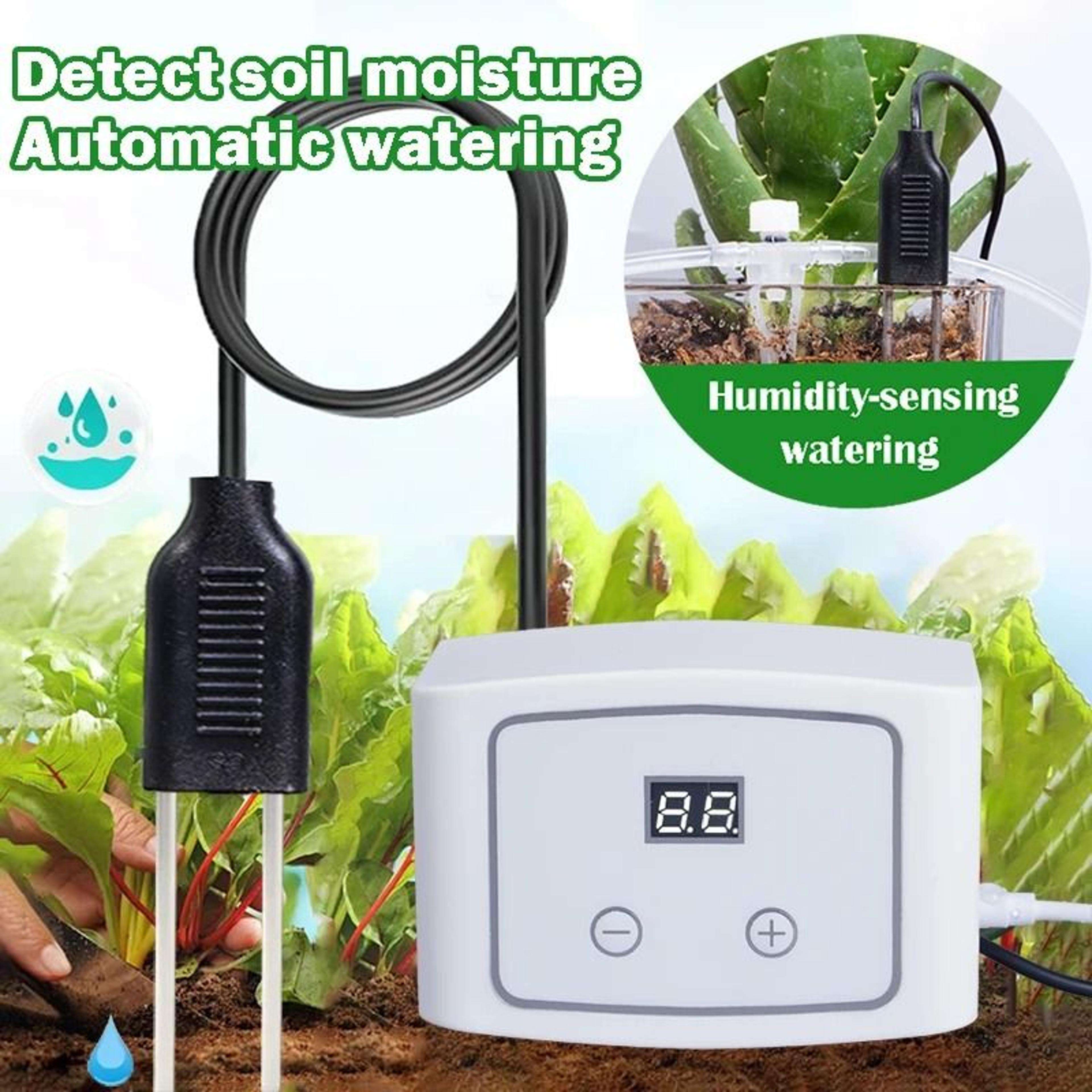 smart soil moisture sensor drip irrigation kit for indoor potted plant watering