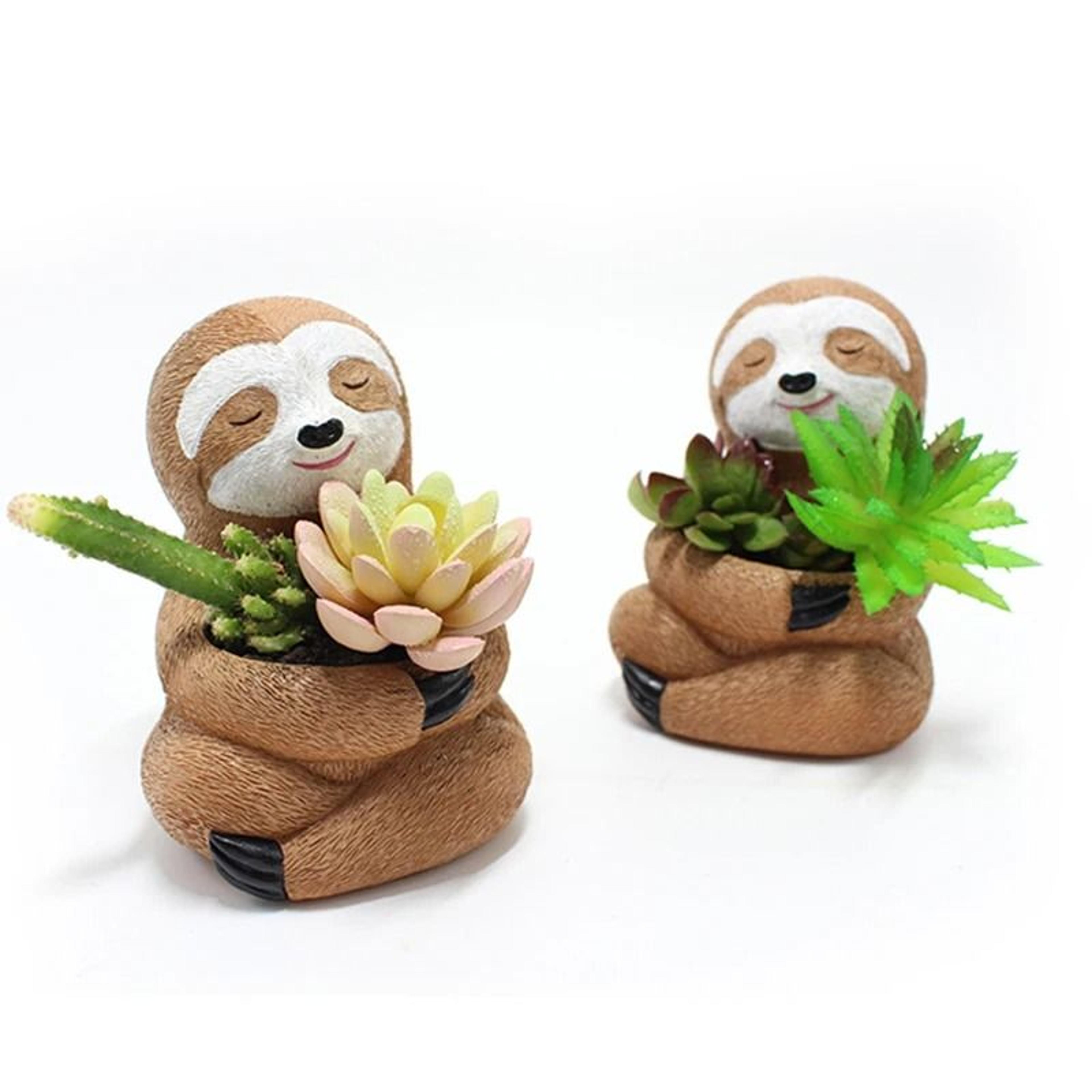 Cute Sloth Succulent Planter For Desktop Home Office And Garden Decoration Display 1