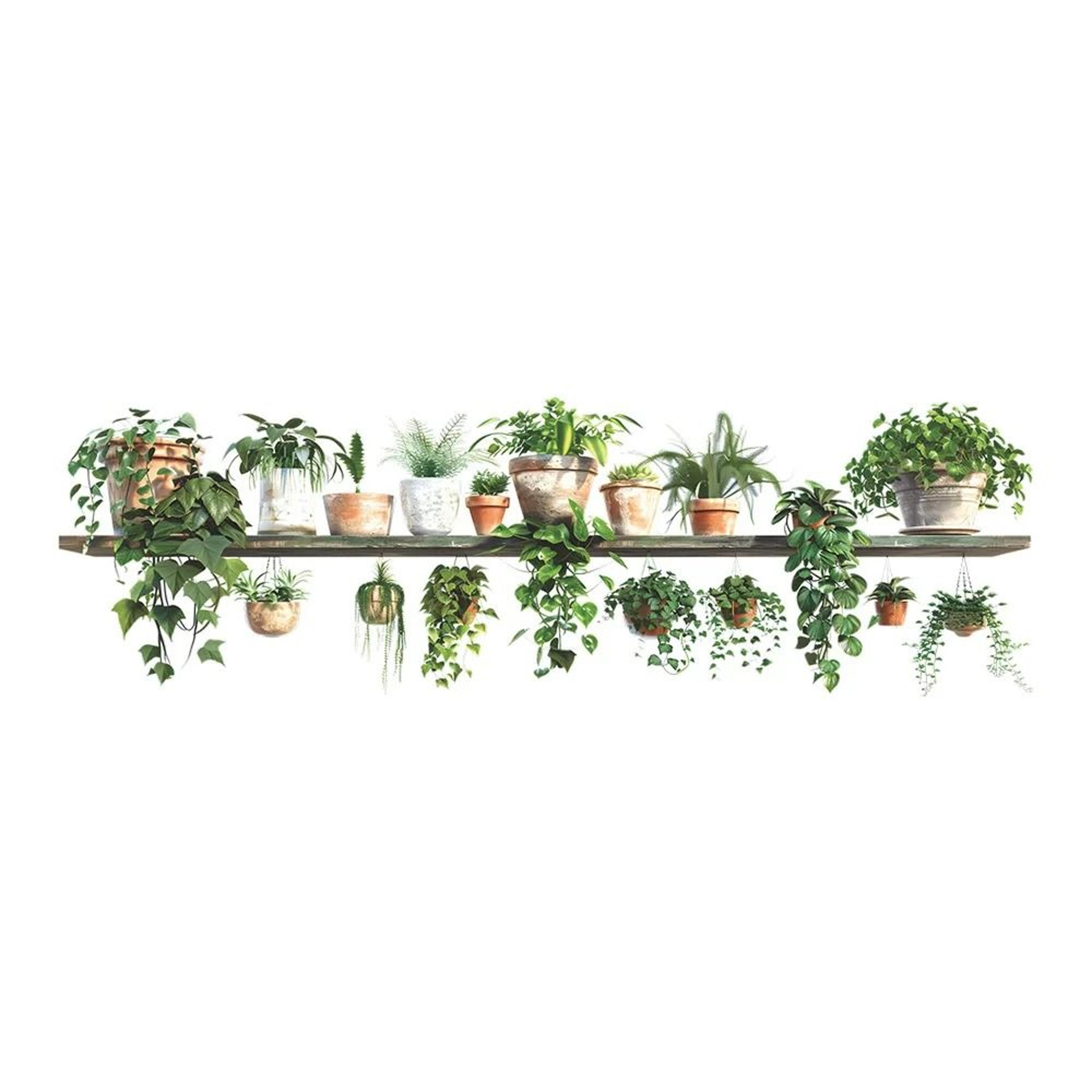 Cartoon Flower Shelf Removable Plant Wall Decals 1