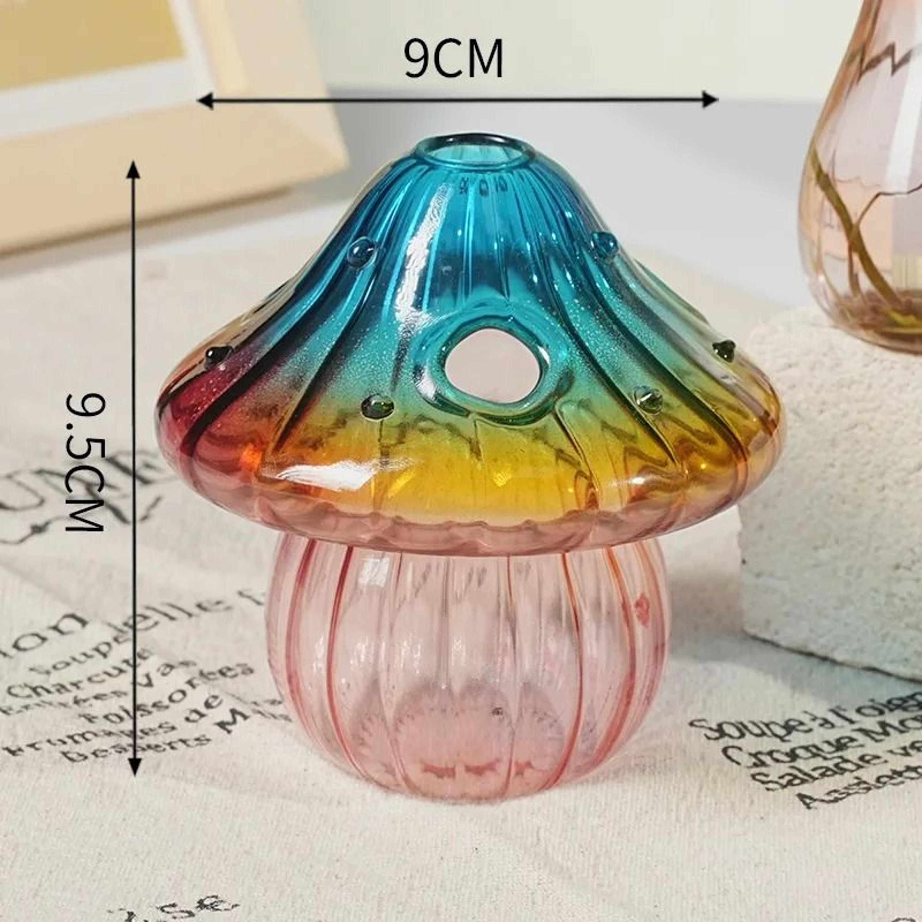 Colorful Mushroom Glass Vase For Flowers And Plant Cuttings 3