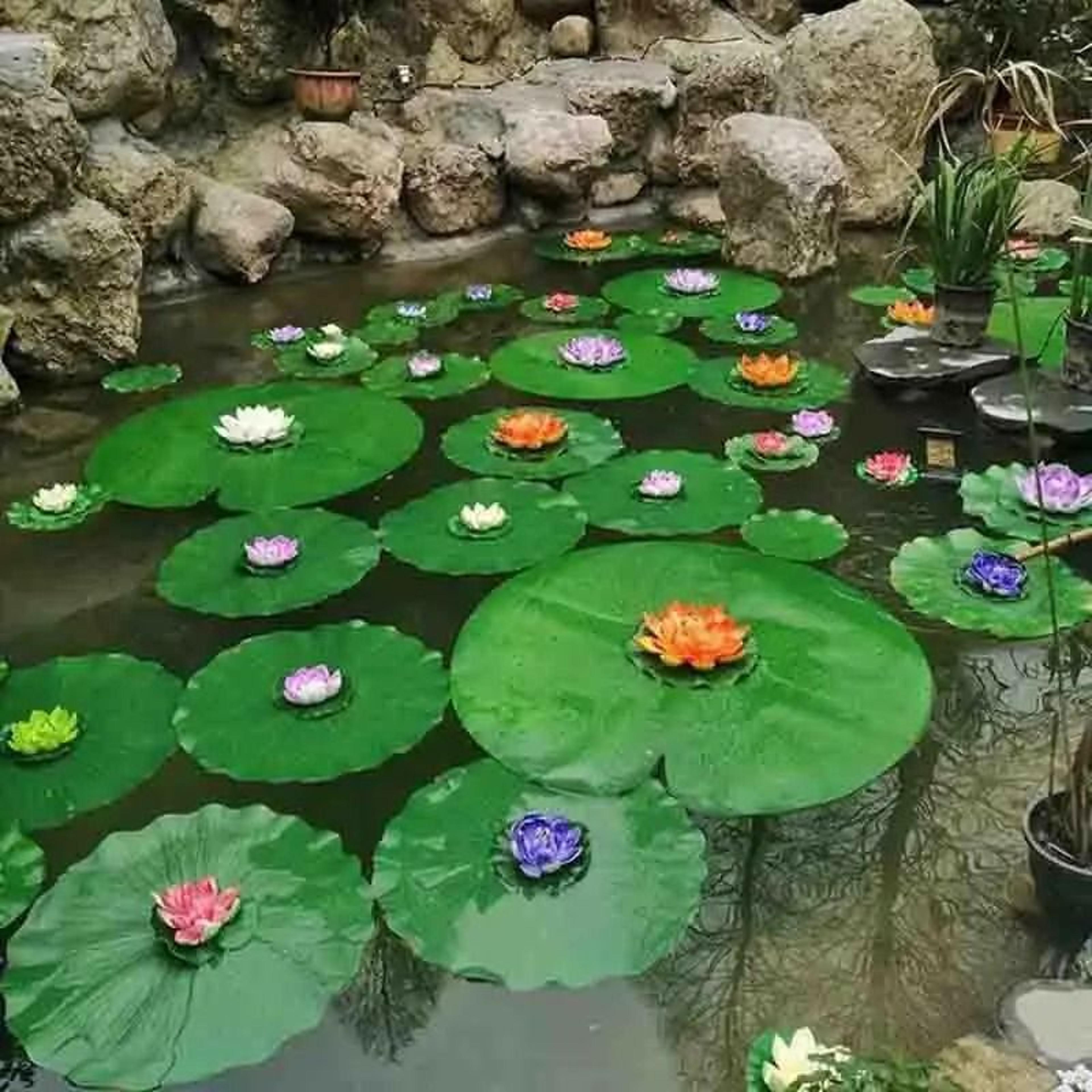 5 Piece Floating Artificial Lotus Leaves For Pond Decor 3