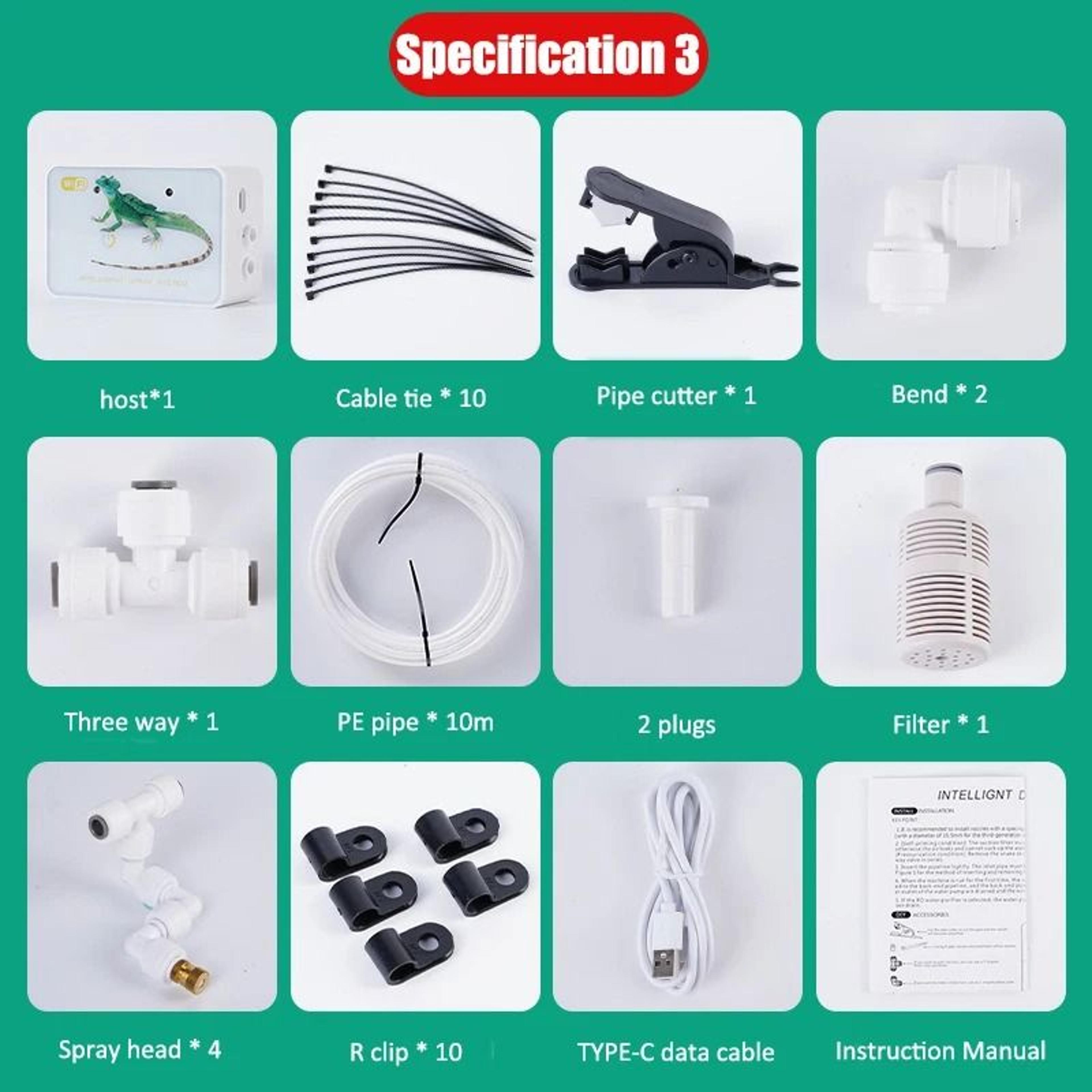 Smart WiFi Terrarium Humidifier And Automatic Mist Sprinkler Kit 3