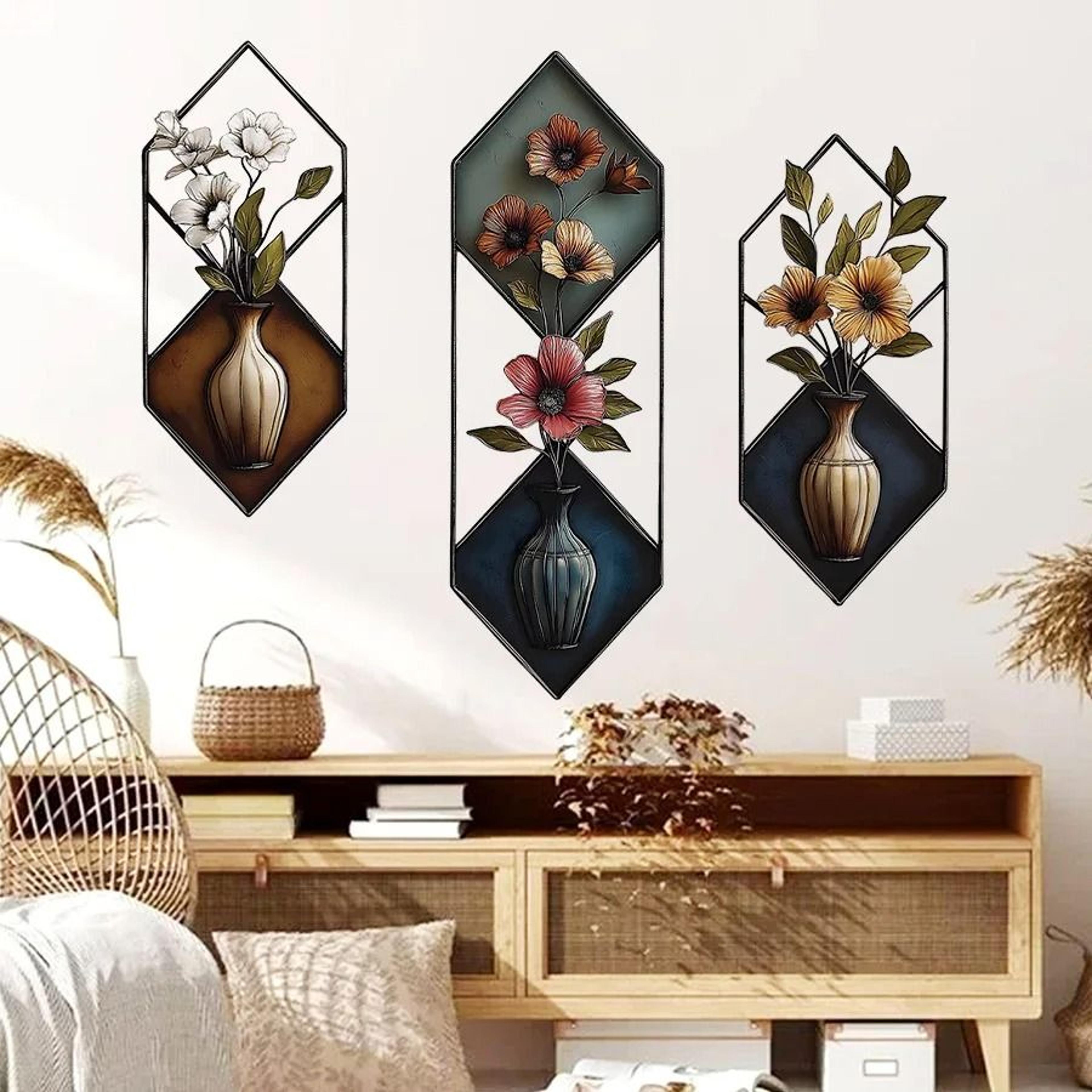 watercolor vase plant wall stickers removable botanical decor