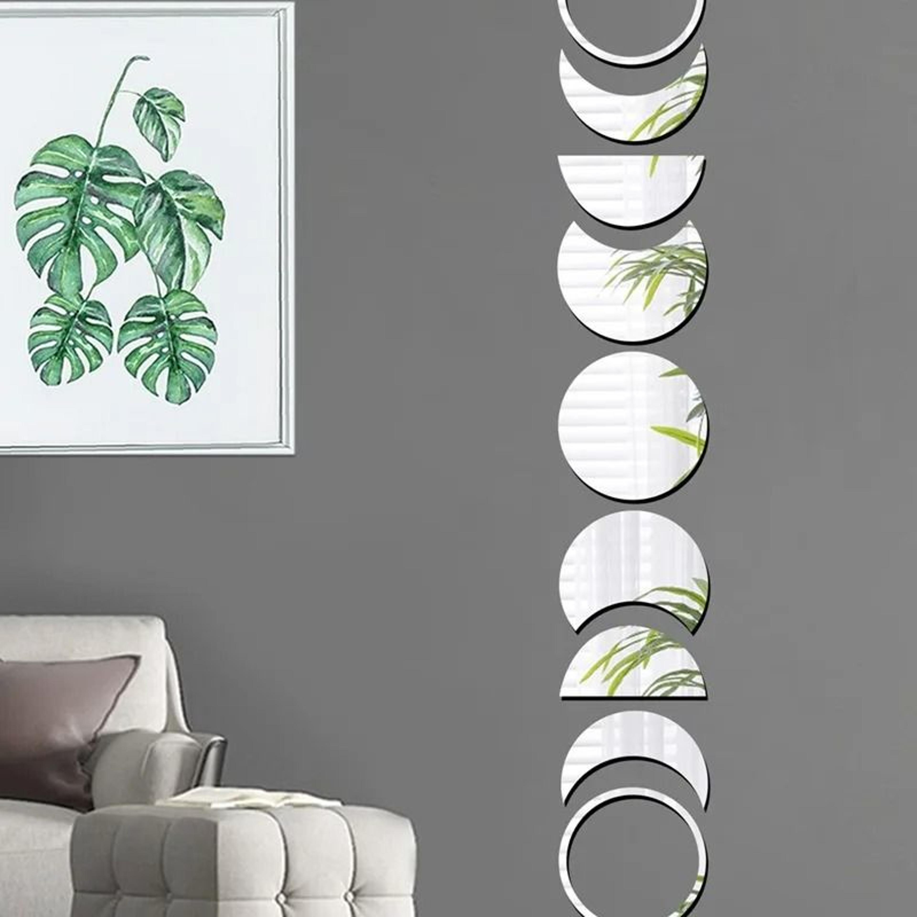 Nine Piece Acrylic Moon Phase Mirror Wall Stickers For Celestial Home Decor 4