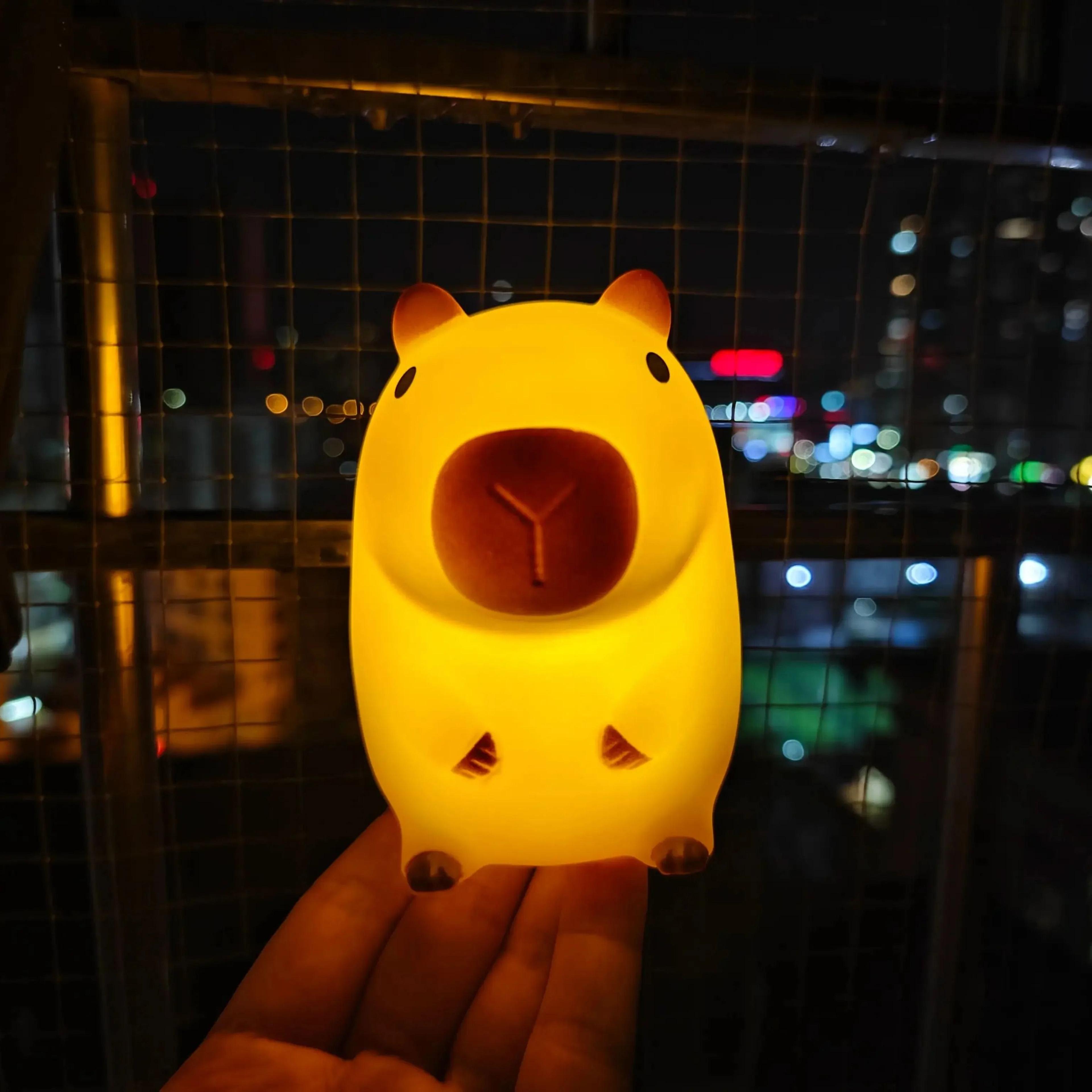 Cute Capybara Silicone Night Light Bedside Lamp 1