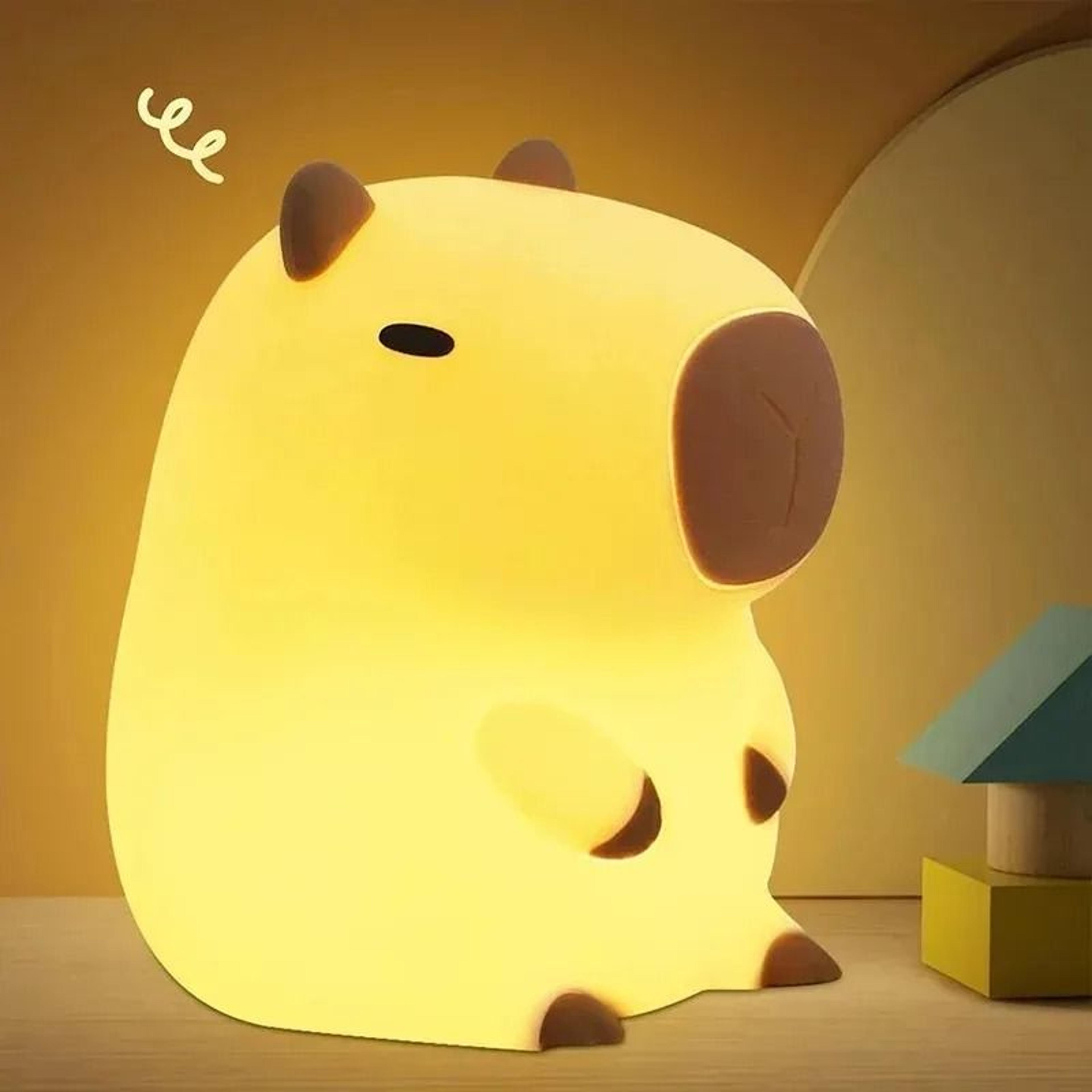 Cute Capybara Silicone Night Light Bedside Lamp 0