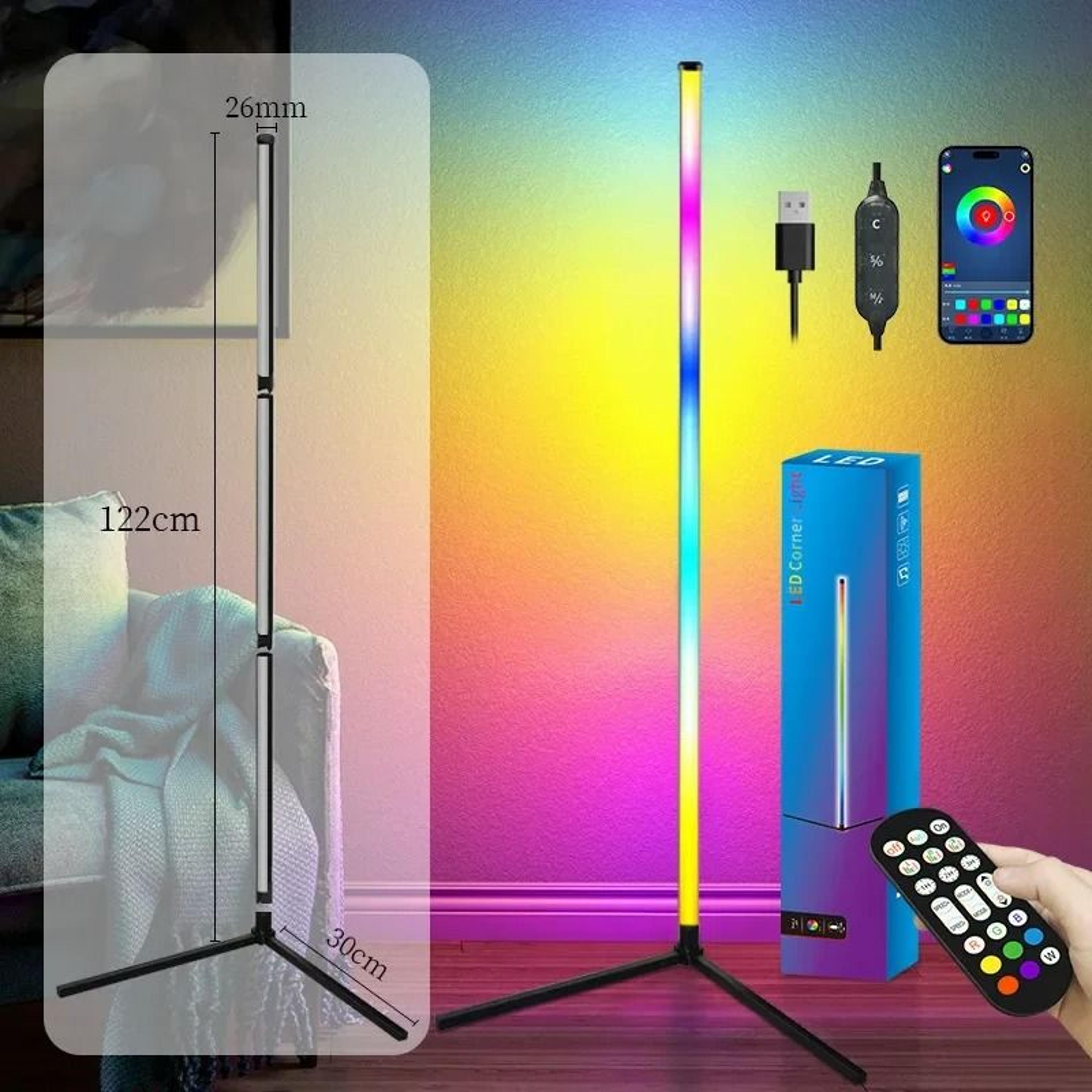 Smart RGB Corner Floor Lamp With App Control And Dimmable Mood Lighting 1