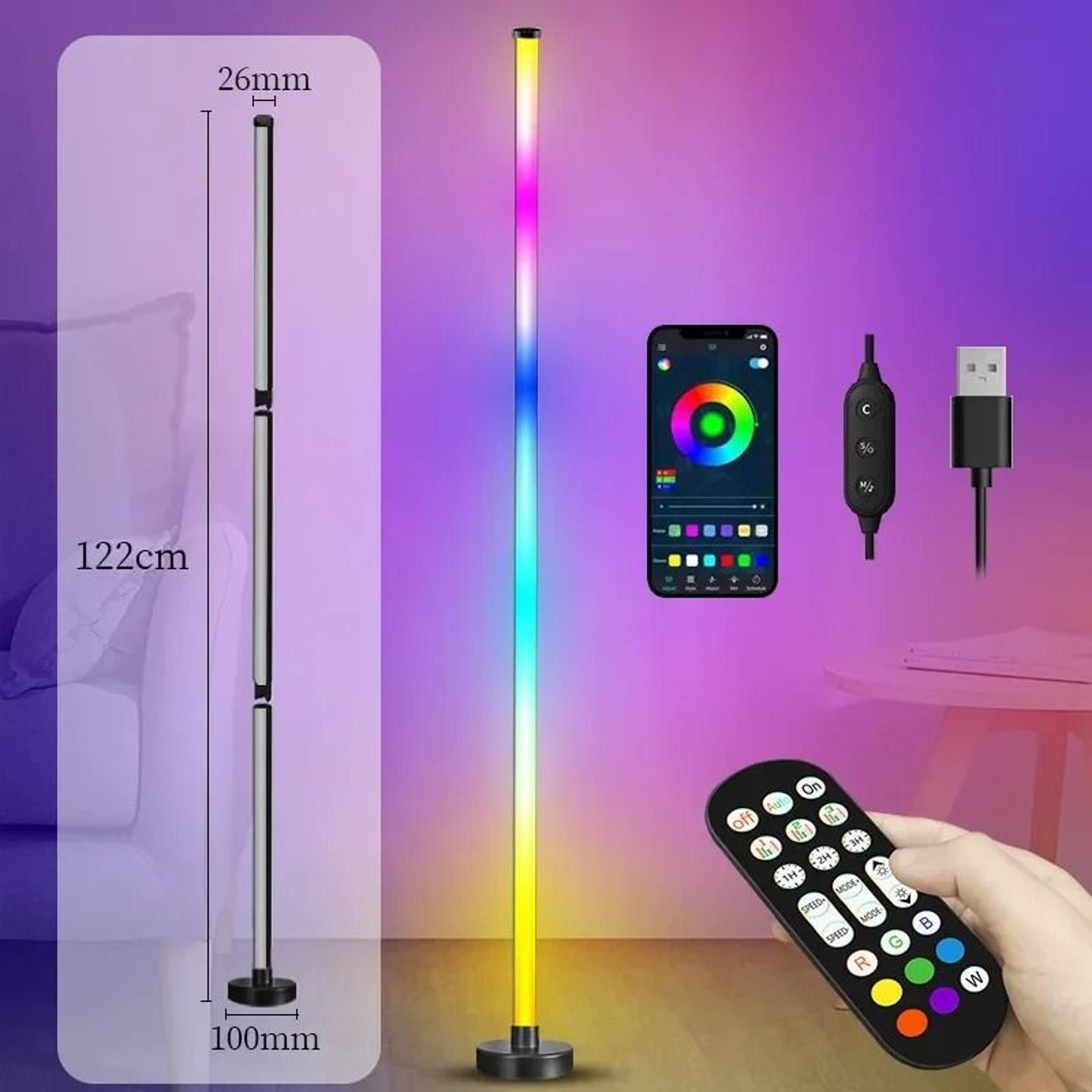 Smart RGB Corner Floor Lamp With App Control And Dimmable Mood Lighting 2